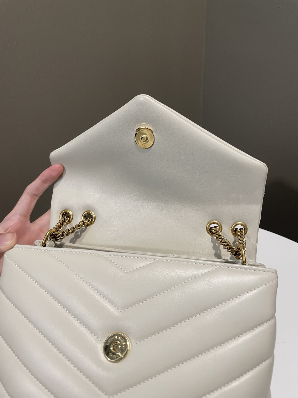 Saint Laurent Lou Lou Ivory Calfskin