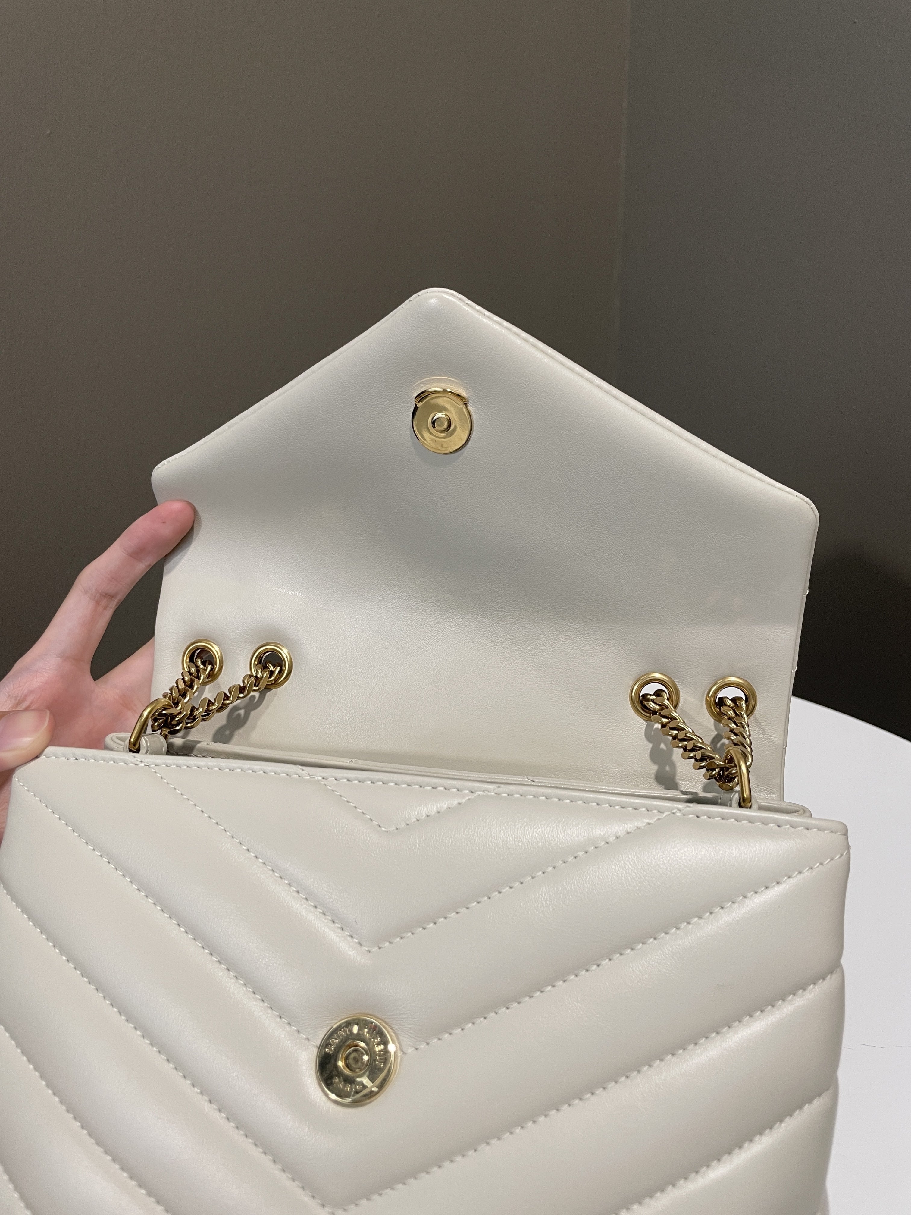 Saint Laurent Lou Lou Ivory Calfskin