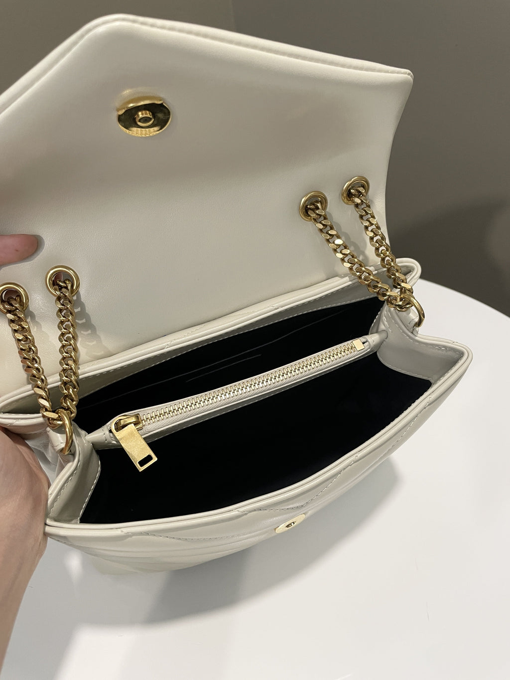 Saint Laurent Lou Lou Ivory Calfskin