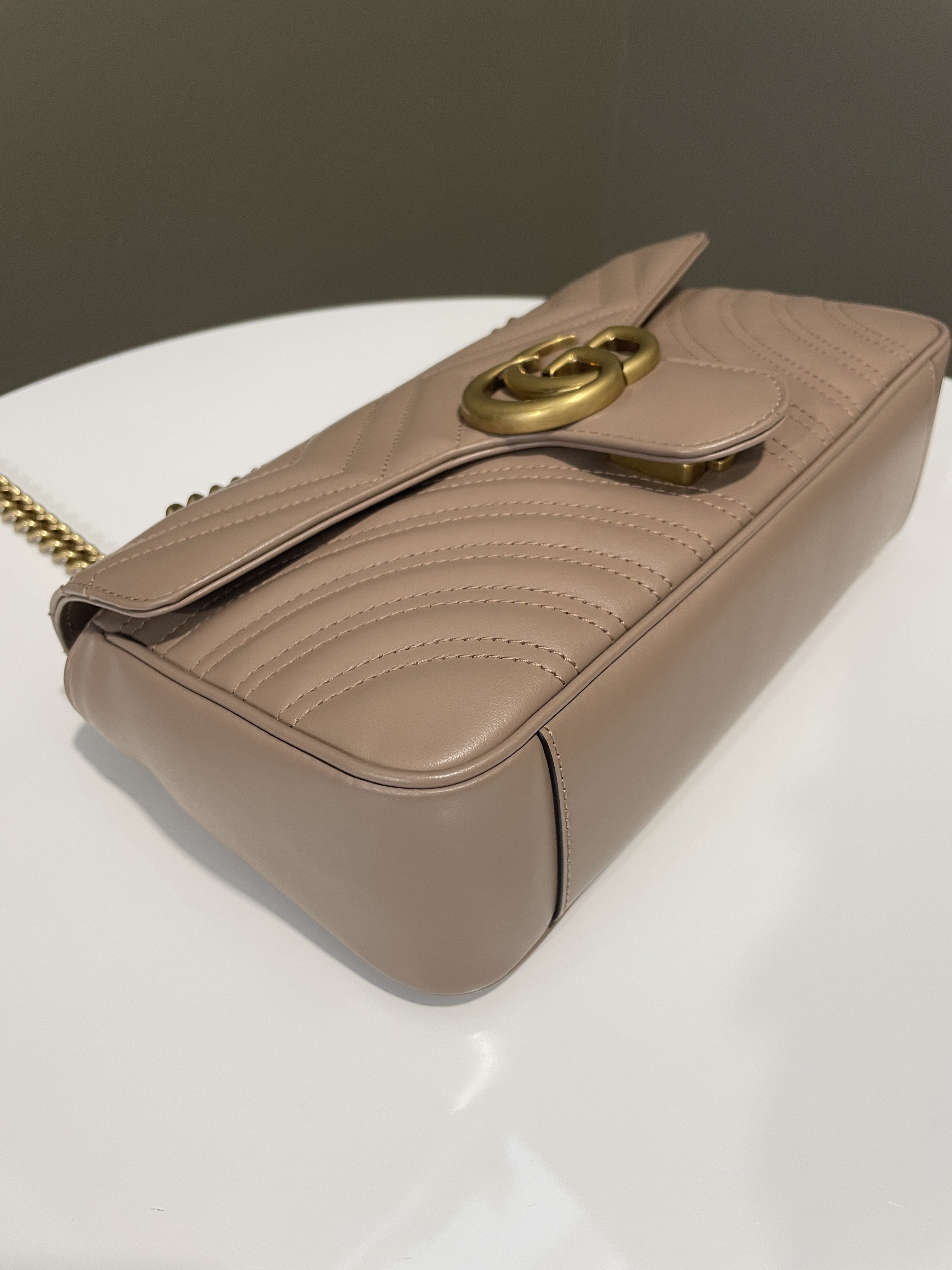 Gucci Marmont Flap Bag Beige