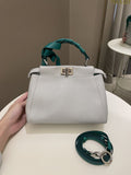 Fendi Bow Peekaboo Mini Grey/ Green Nappa Leather