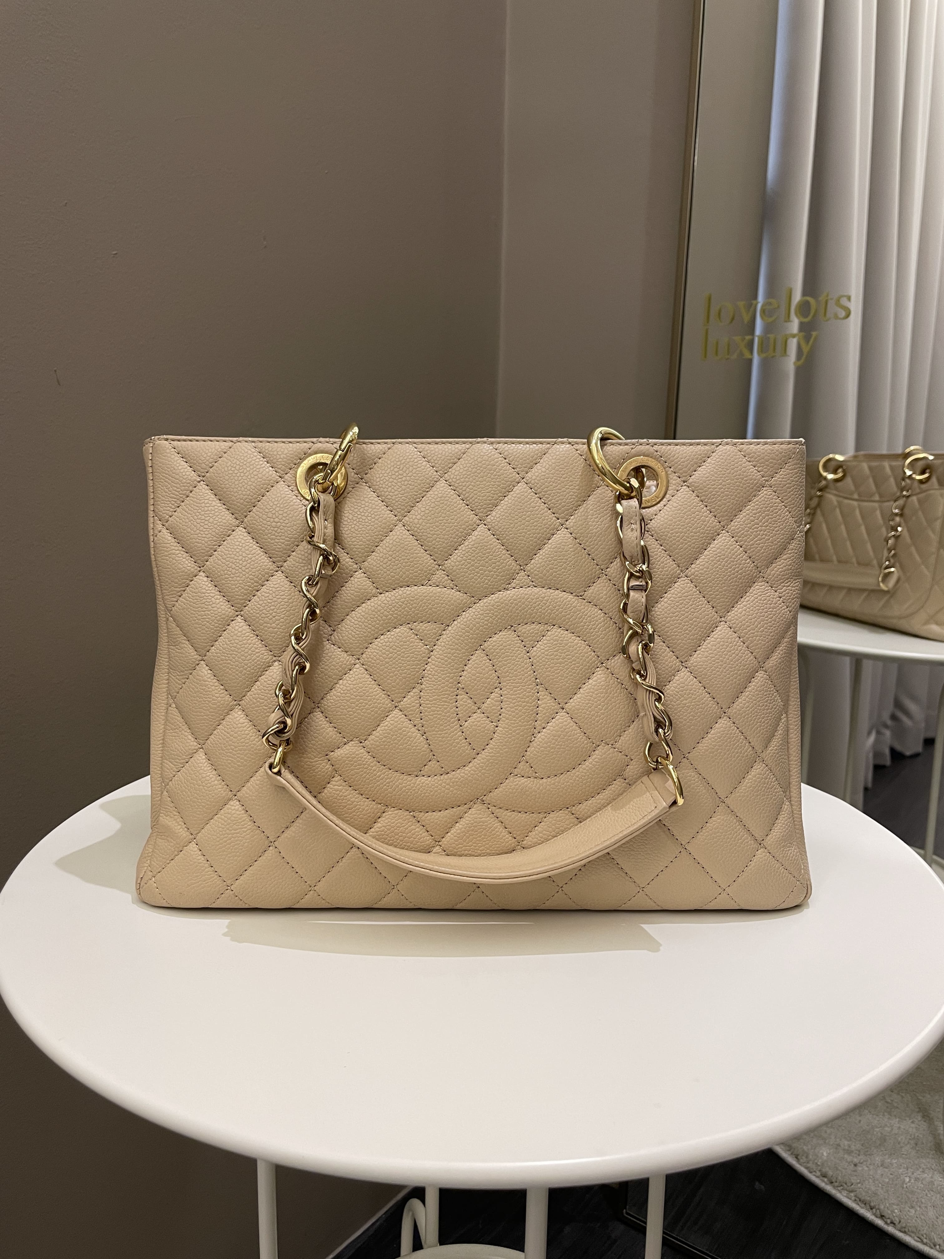Chanel Classic Quilted GST Beige Caviar