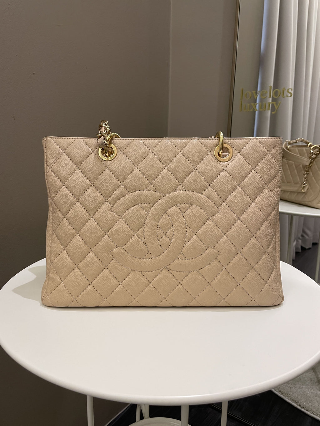 Chanel Classic Quilted GST Beige Caviar
