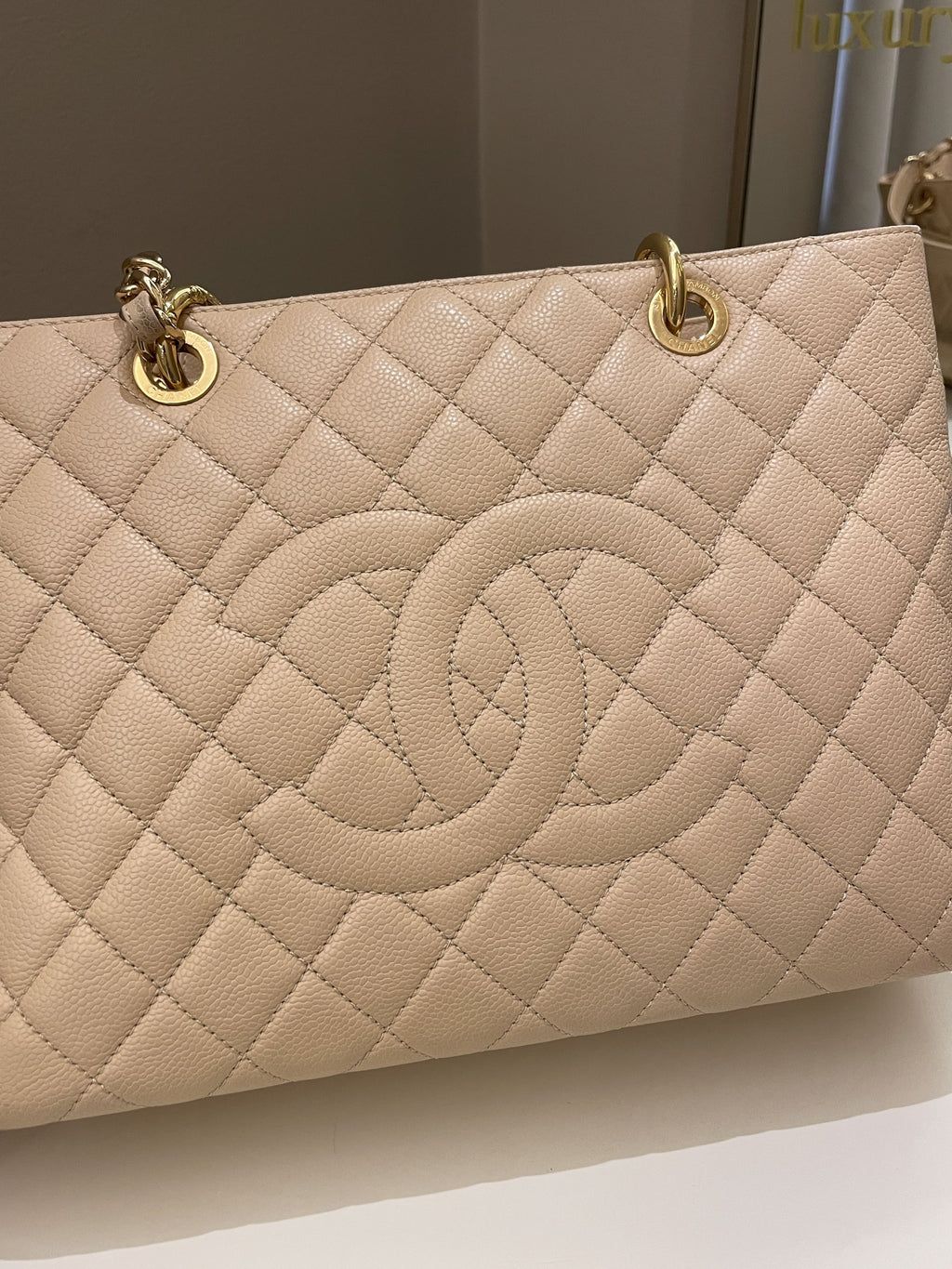 Chanel Classic Quilted GST Beige Caviar