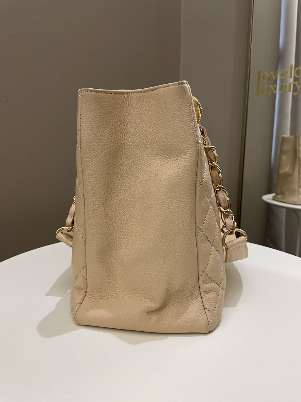 Chanel Classic Quilted GST Beige Caviar