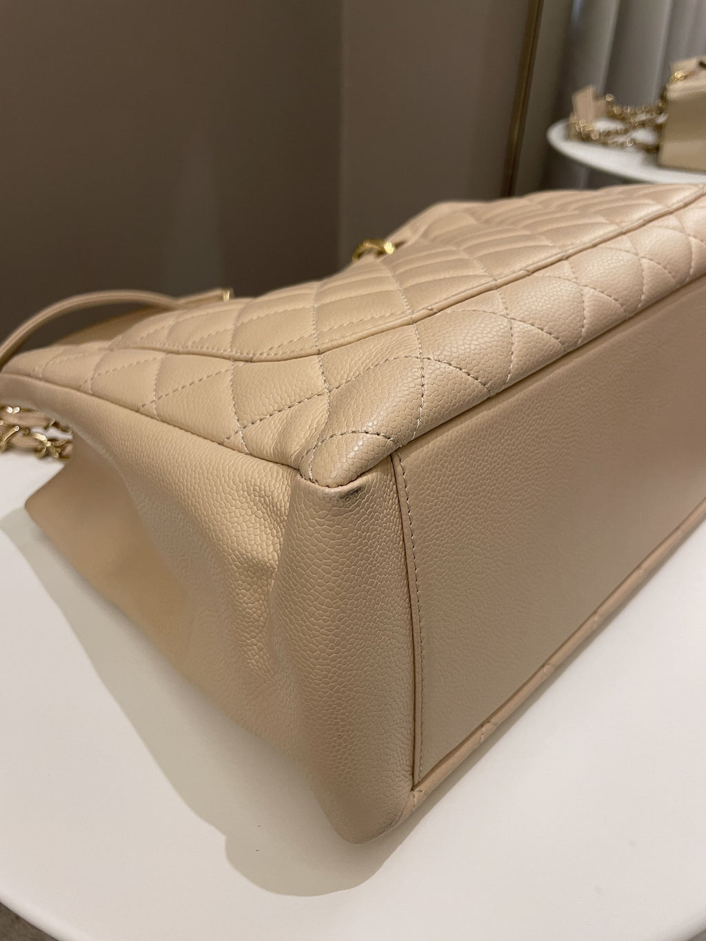 Chanel Classic Quilted GST Beige Caviar