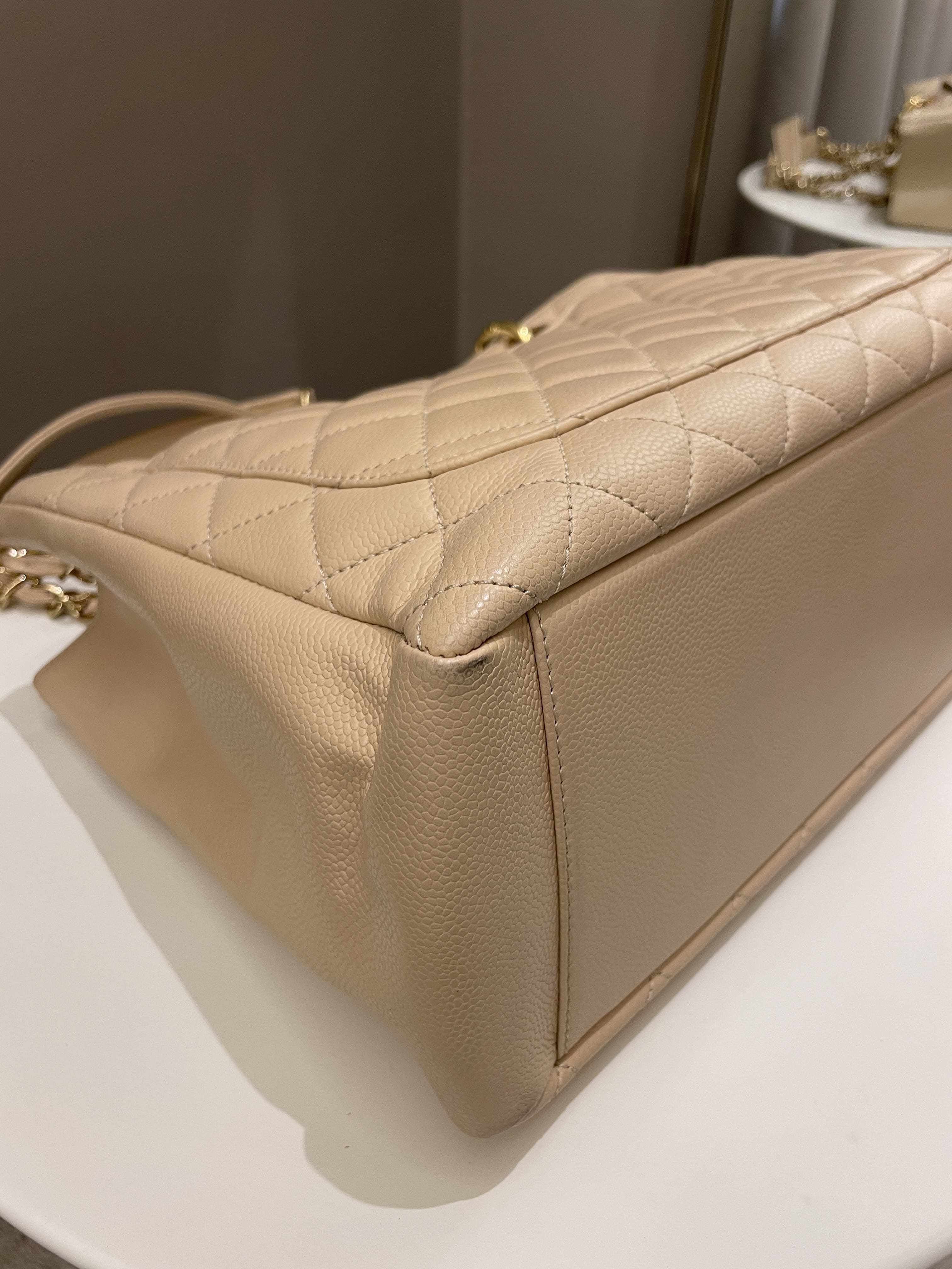 Chanel Classic Quilted GST Beige Caviar