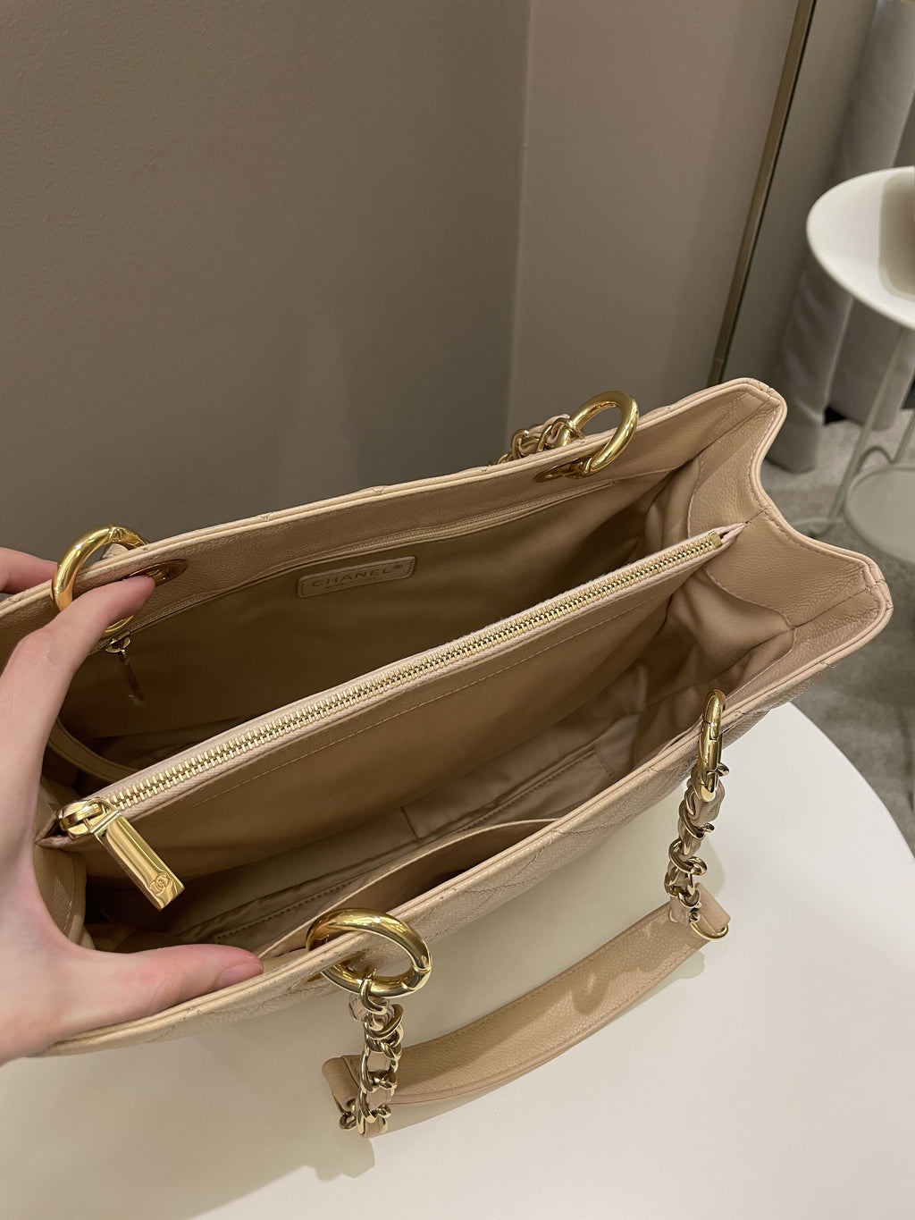 Chanel Classic Quilted GST Beige Caviar
