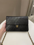 Chanel Vintage Quilted Flap Bag Black Lambskin