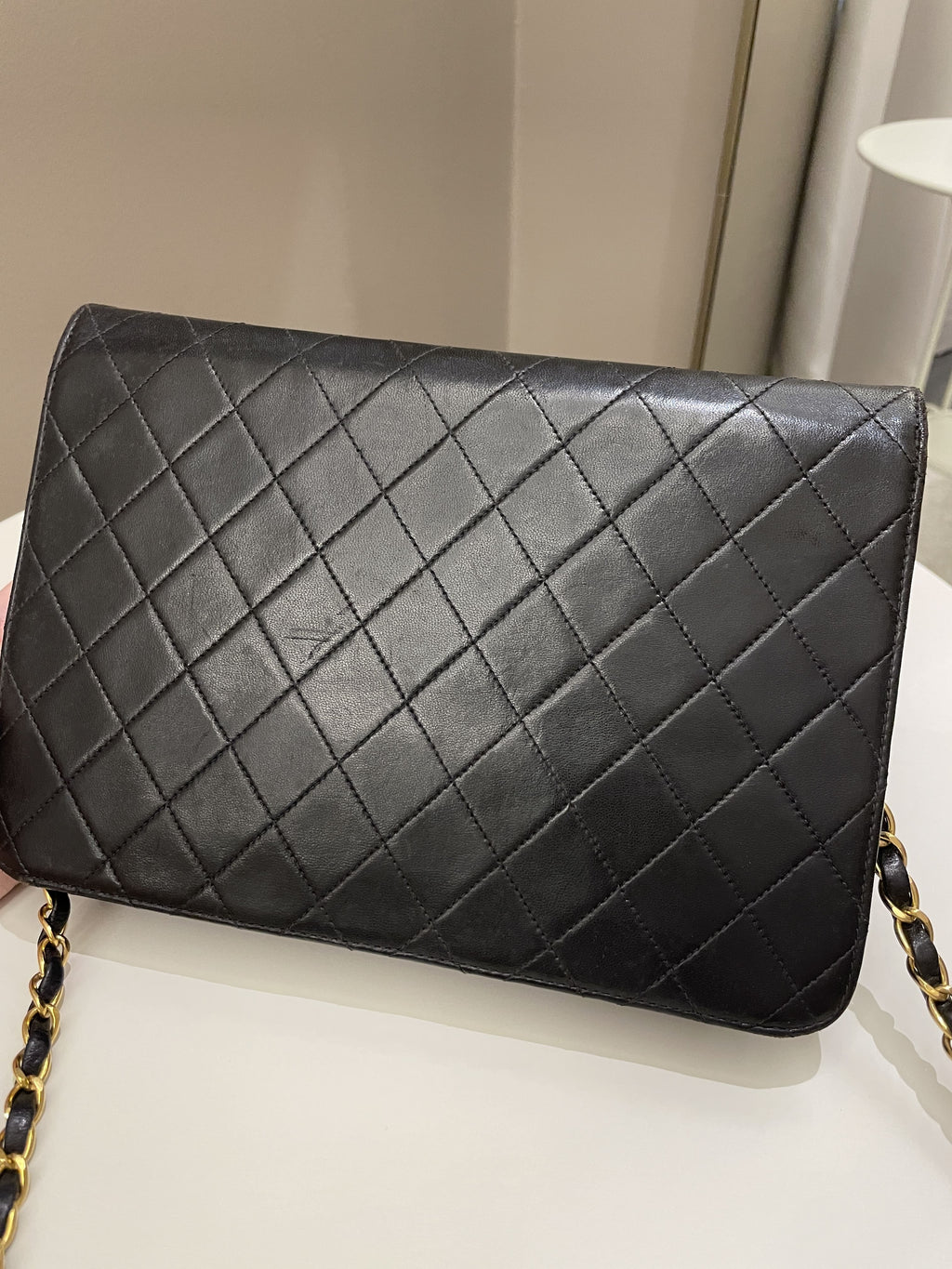 Chanel Vintage Quilted Flap Bag Black Lambskin