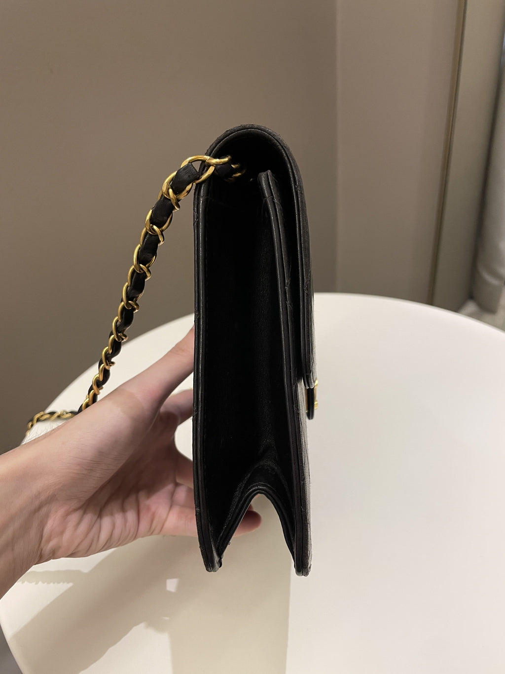 Chanel Vintage Quilted Flap Bag Black Lambskin