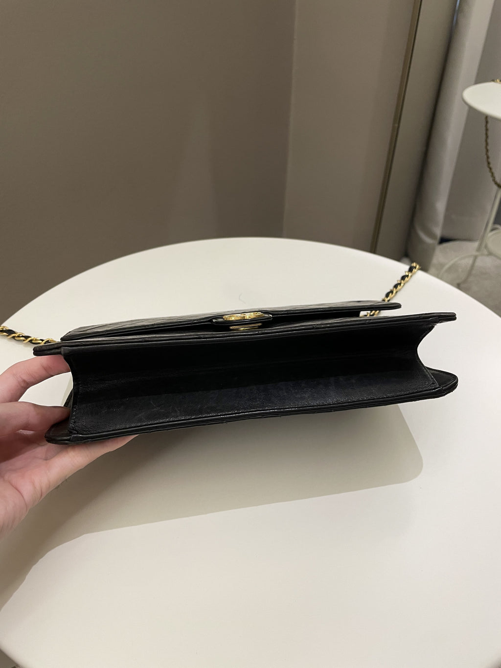 Chanel Vintage Quilted Flap Bag Black Lambskin