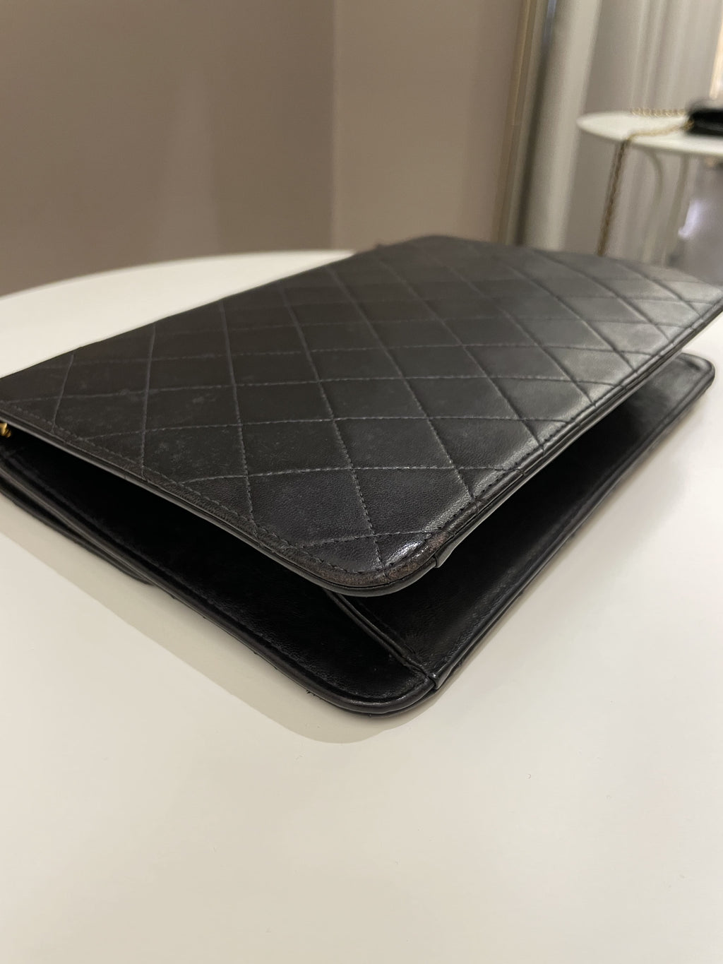 Chanel Vintage Quilted Flap Bag Black Lambskin