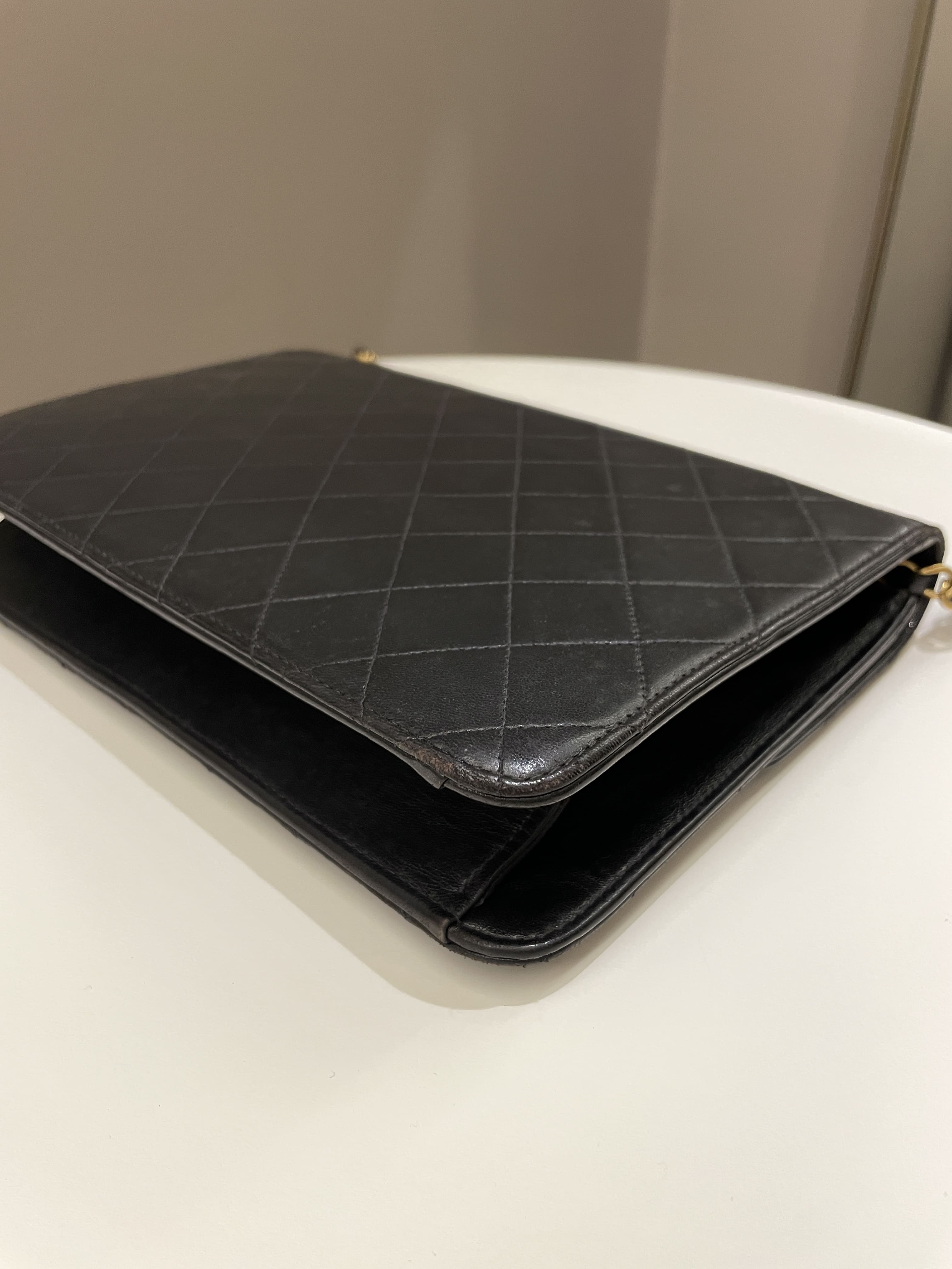 Chanel Vintage Quilted Flap Bag Black Lambskin