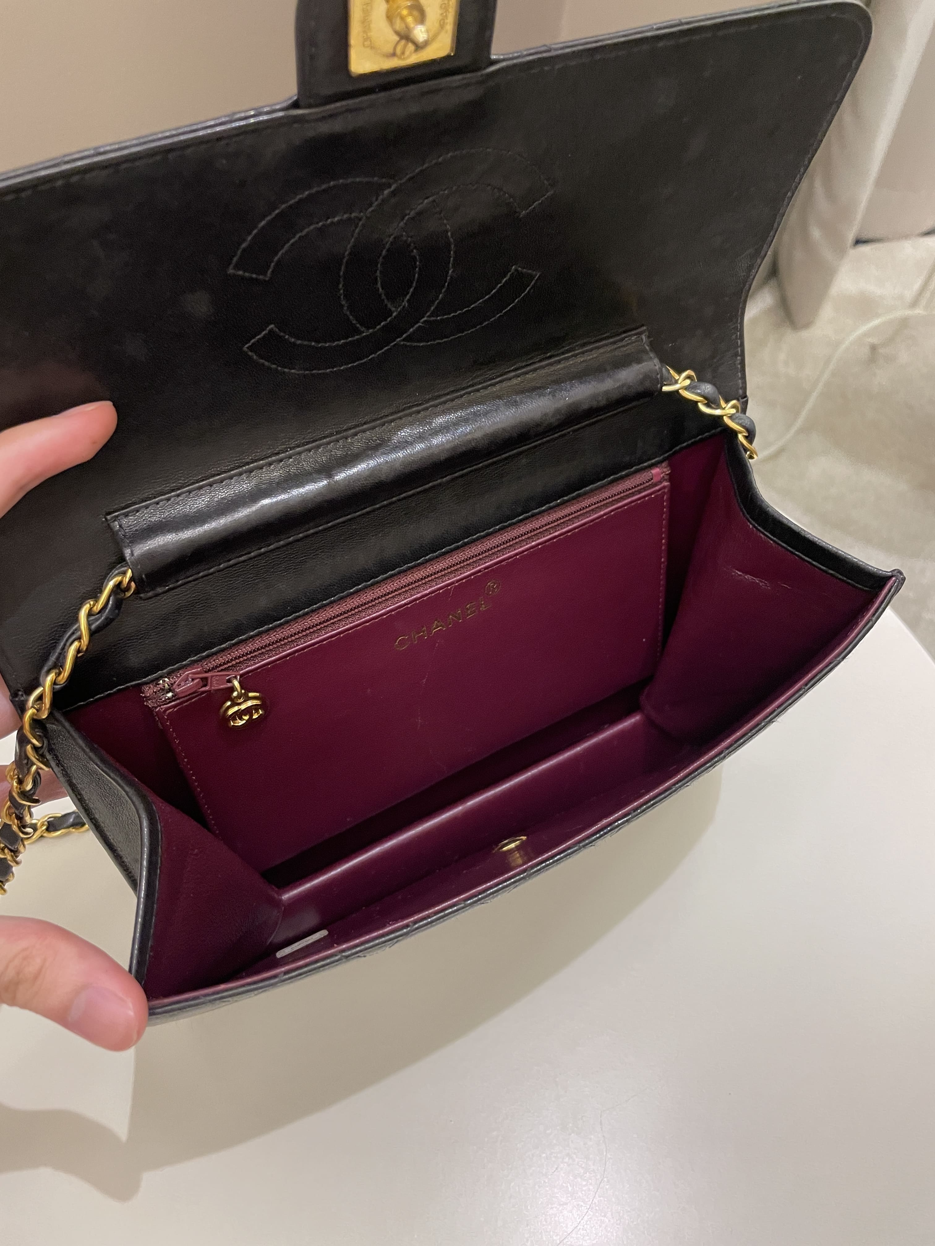 Chanel Vintage Quilted Flap Bag Black Lambskin