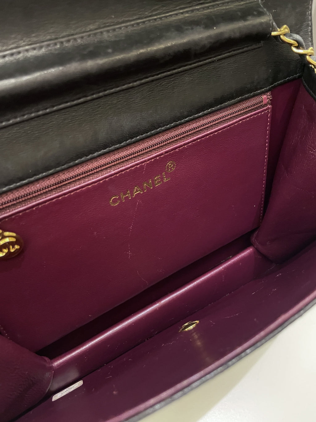 Chanel Vintage Quilted Flap Bag Black Lambskin
