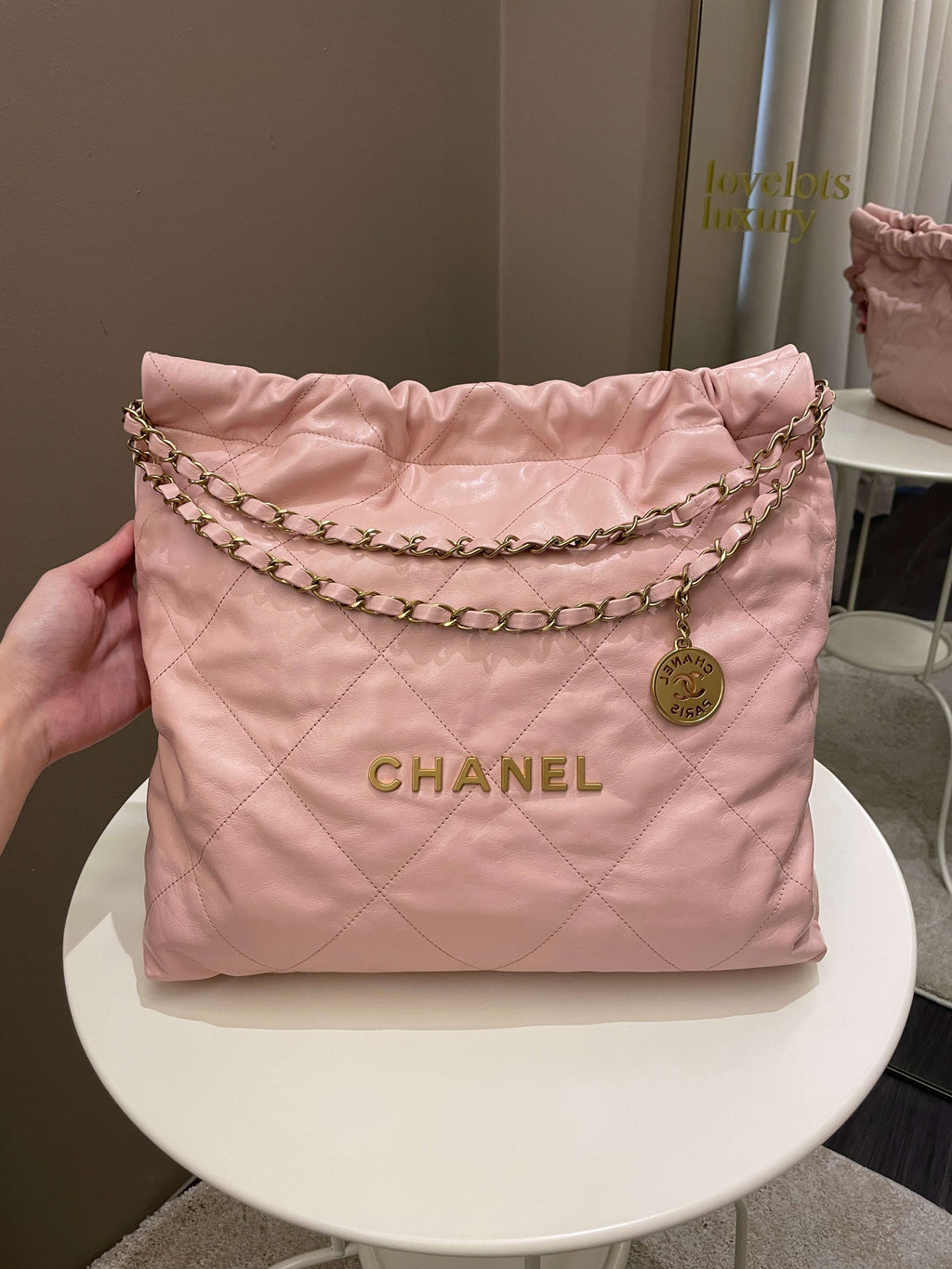 Chanel 22 Medium Nude Pink Calfskin