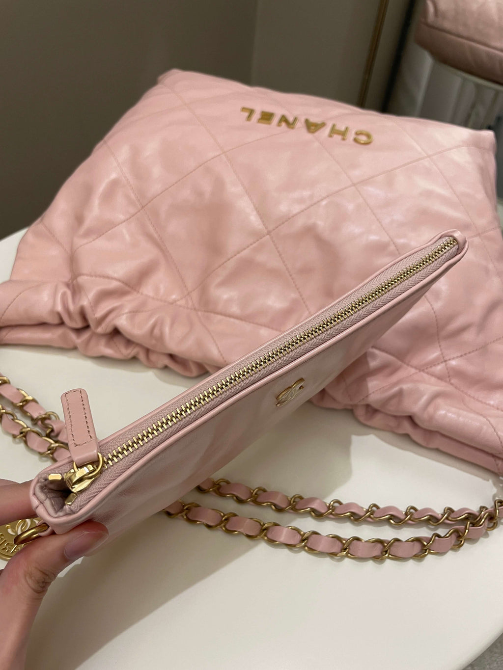 Chanel 22 Medium Nude Pink Calfskin