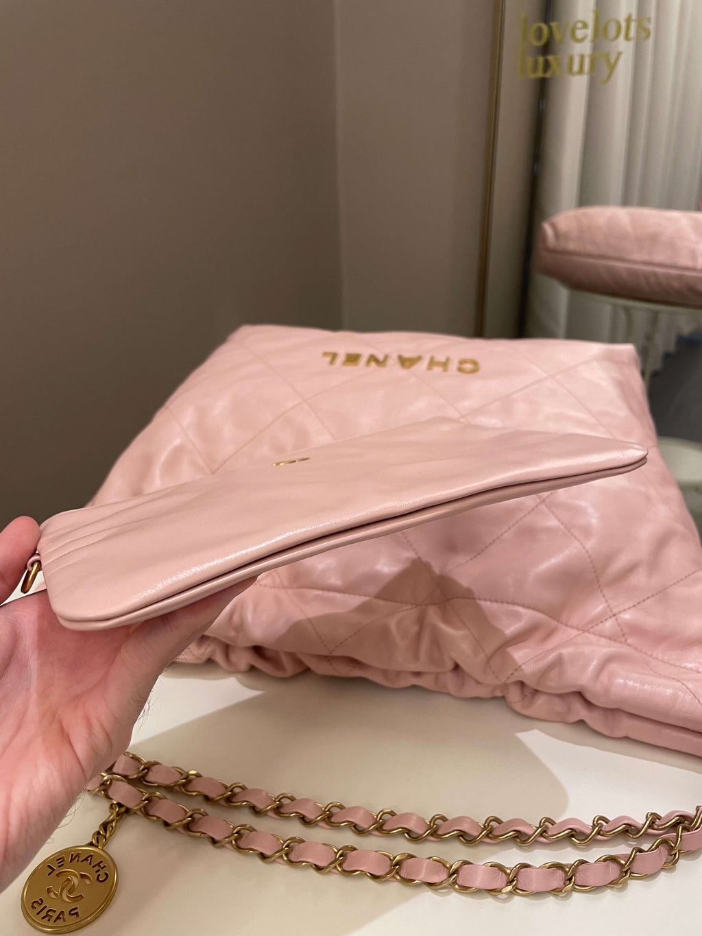 Chanel 22 Medium Nude Pink Calfskin