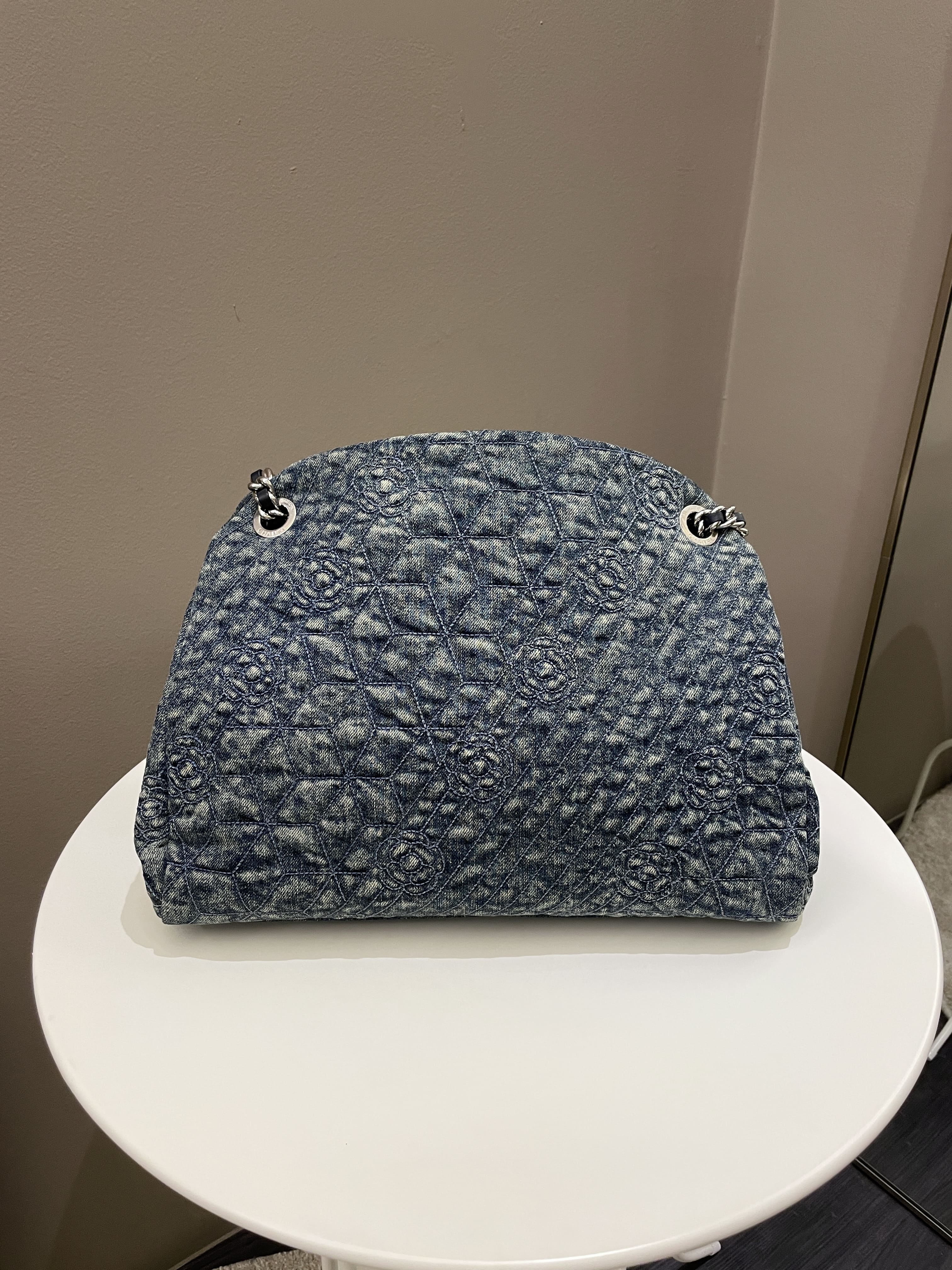 Chanel Camellia Mademoiselle Bag Blue Denim