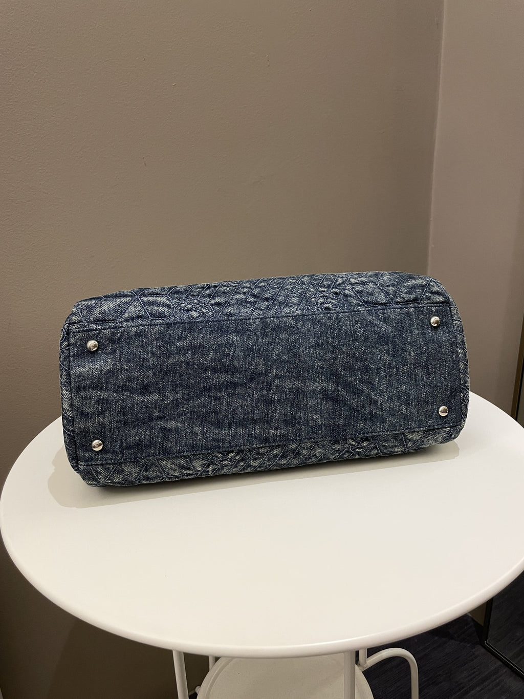 Chanel Camellia Mademoiselle Bag Blue Denim
