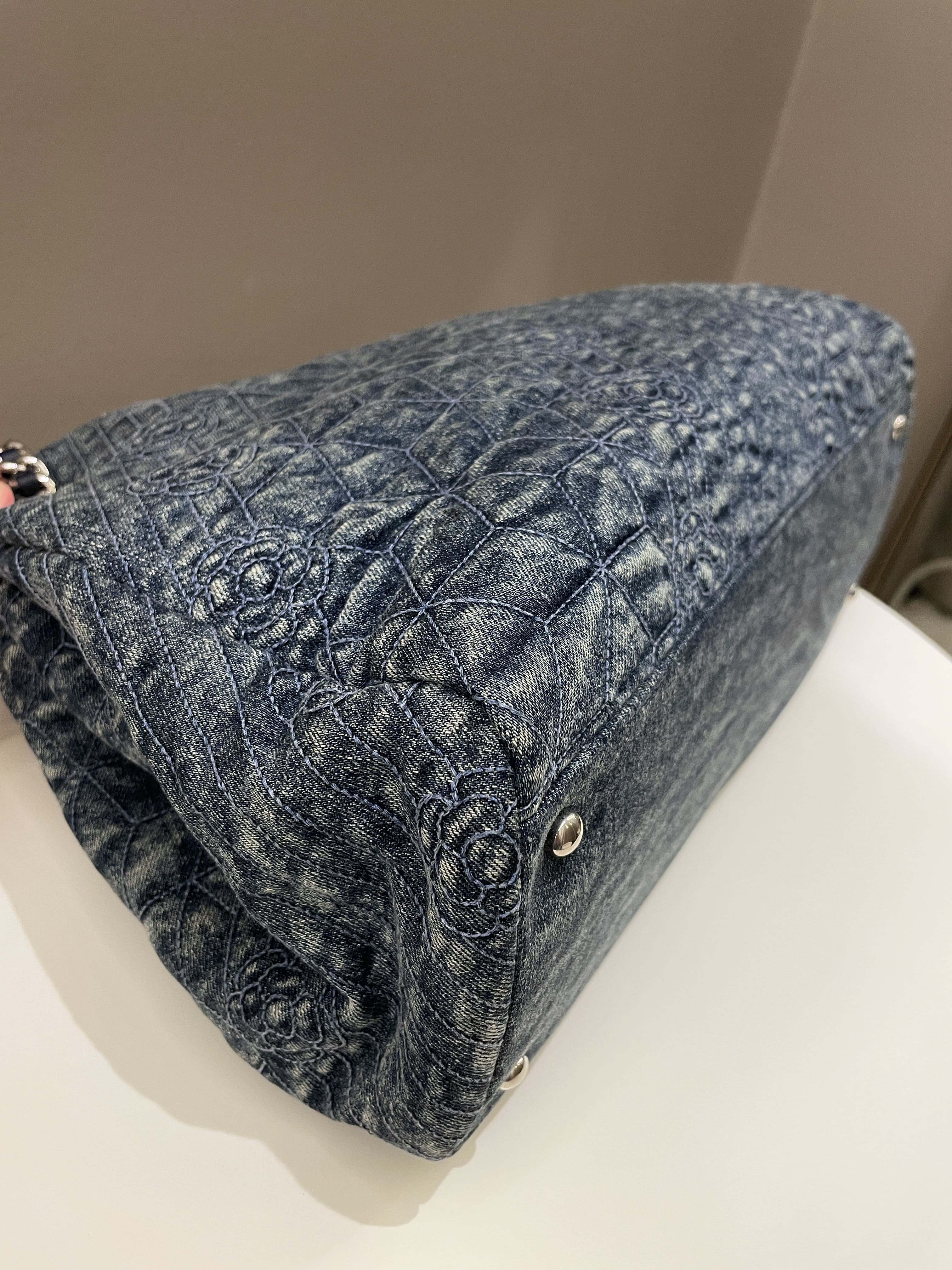 Chanel Camellia Mademoiselle Bag Blue Denim