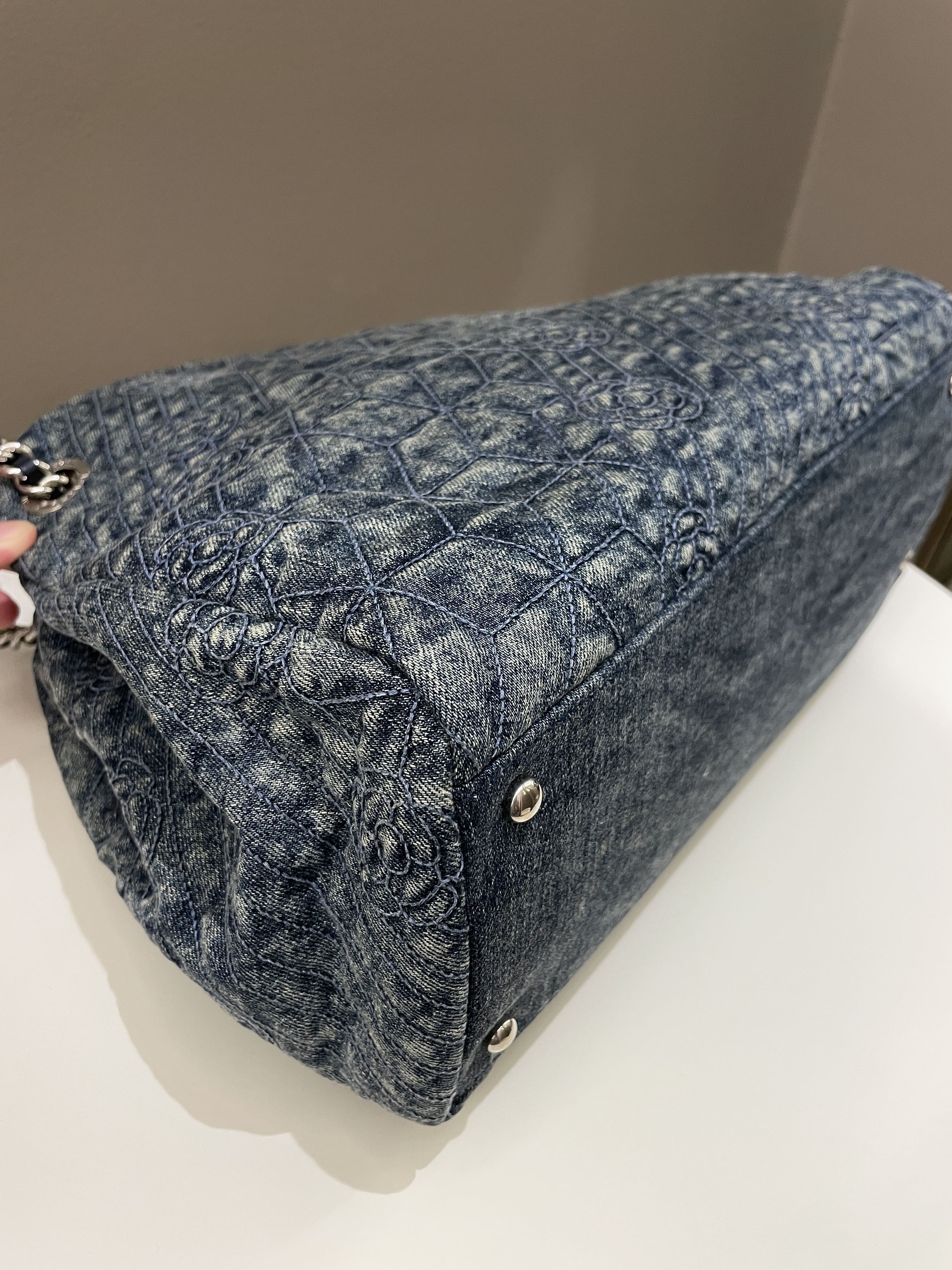 Chanel Camellia Mademoiselle Bag Blue Denim