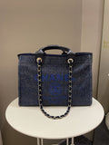 Chanel Deauville Shopper Tote Navy