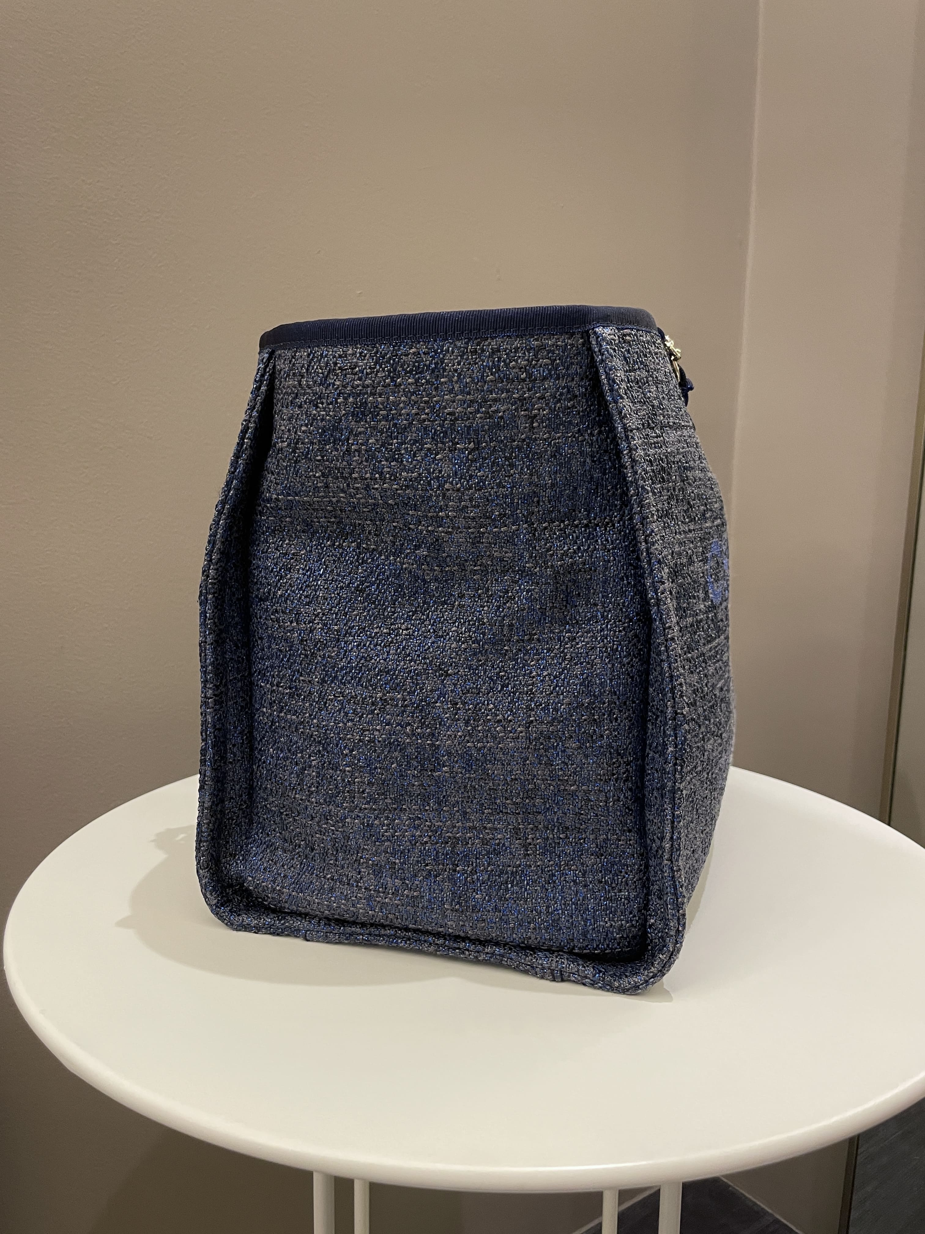 Chanel Deauville Shopper Tote Navy