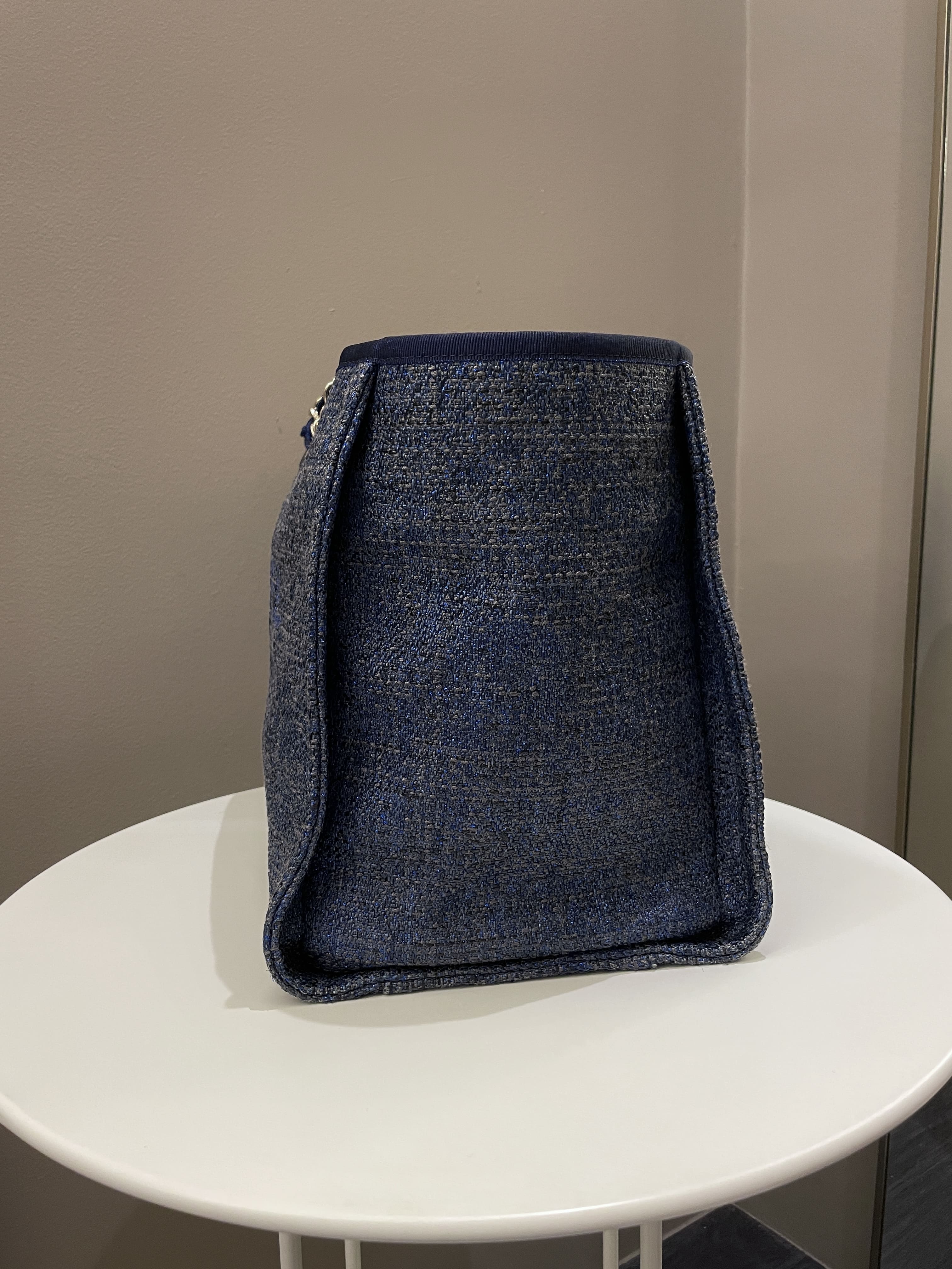 Chanel Deauville Shopper Tote Navy