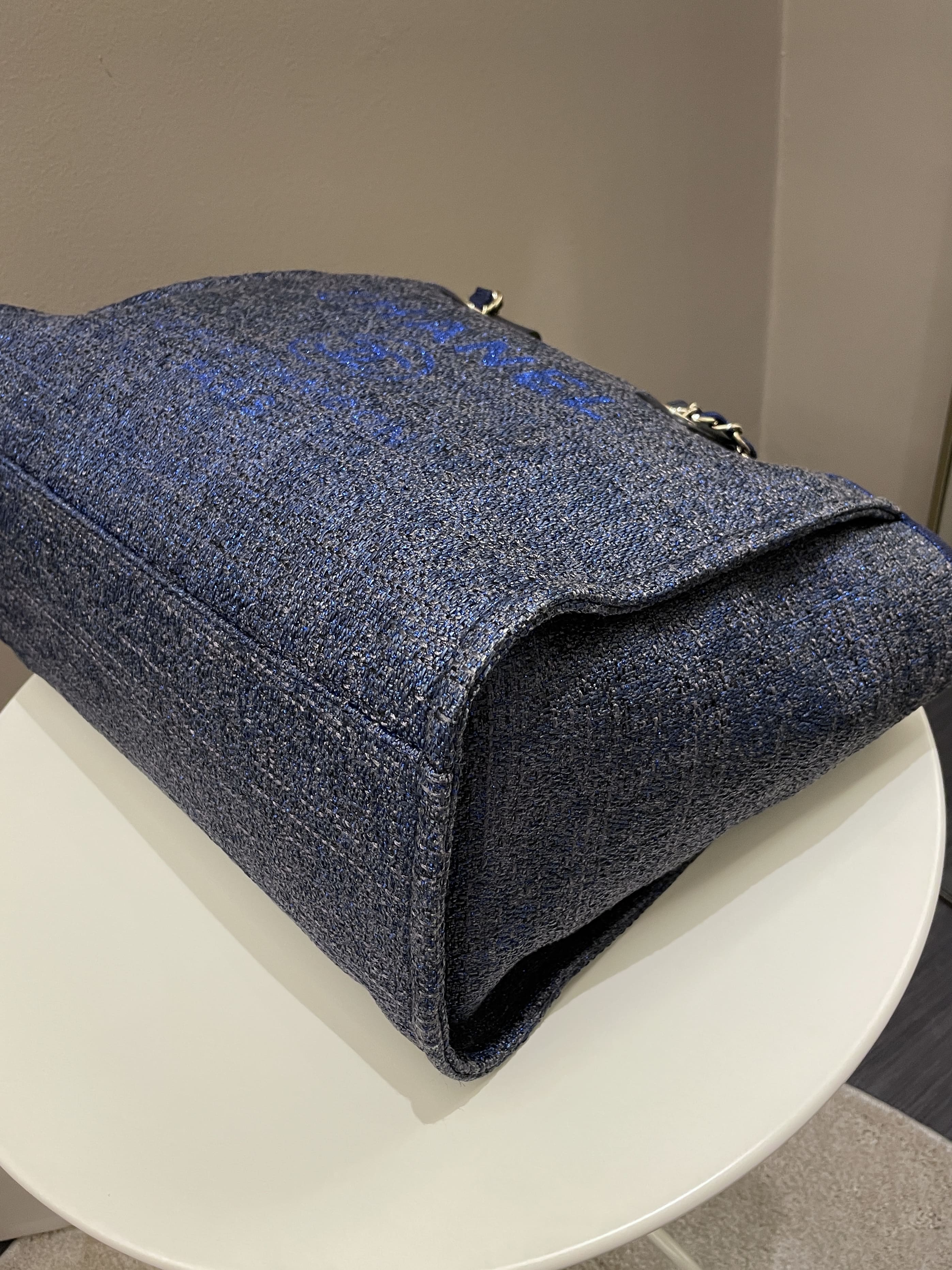 Chanel Deauville Shopper Tote Navy