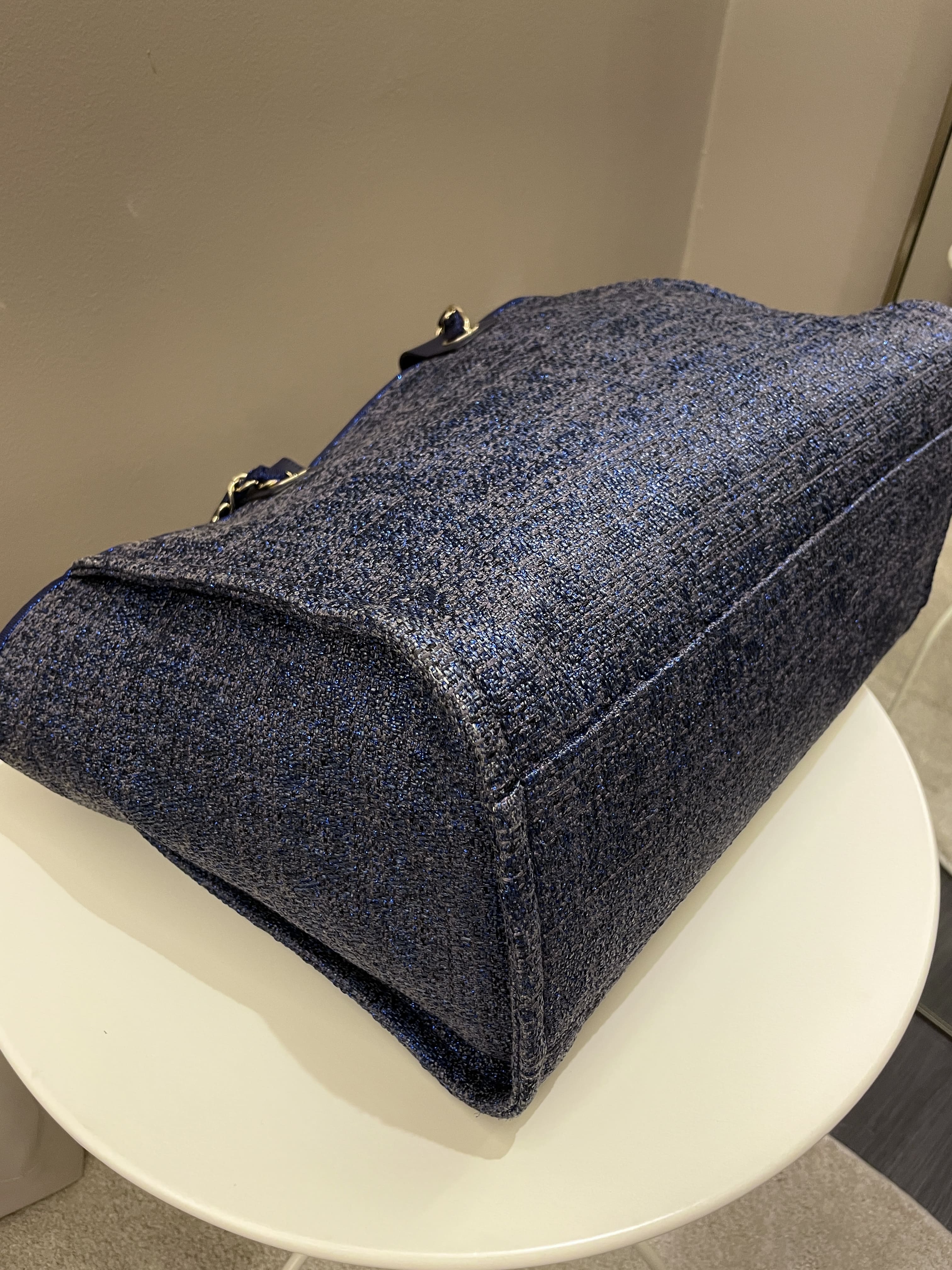 Chanel Deauville Shopper Tote Navy