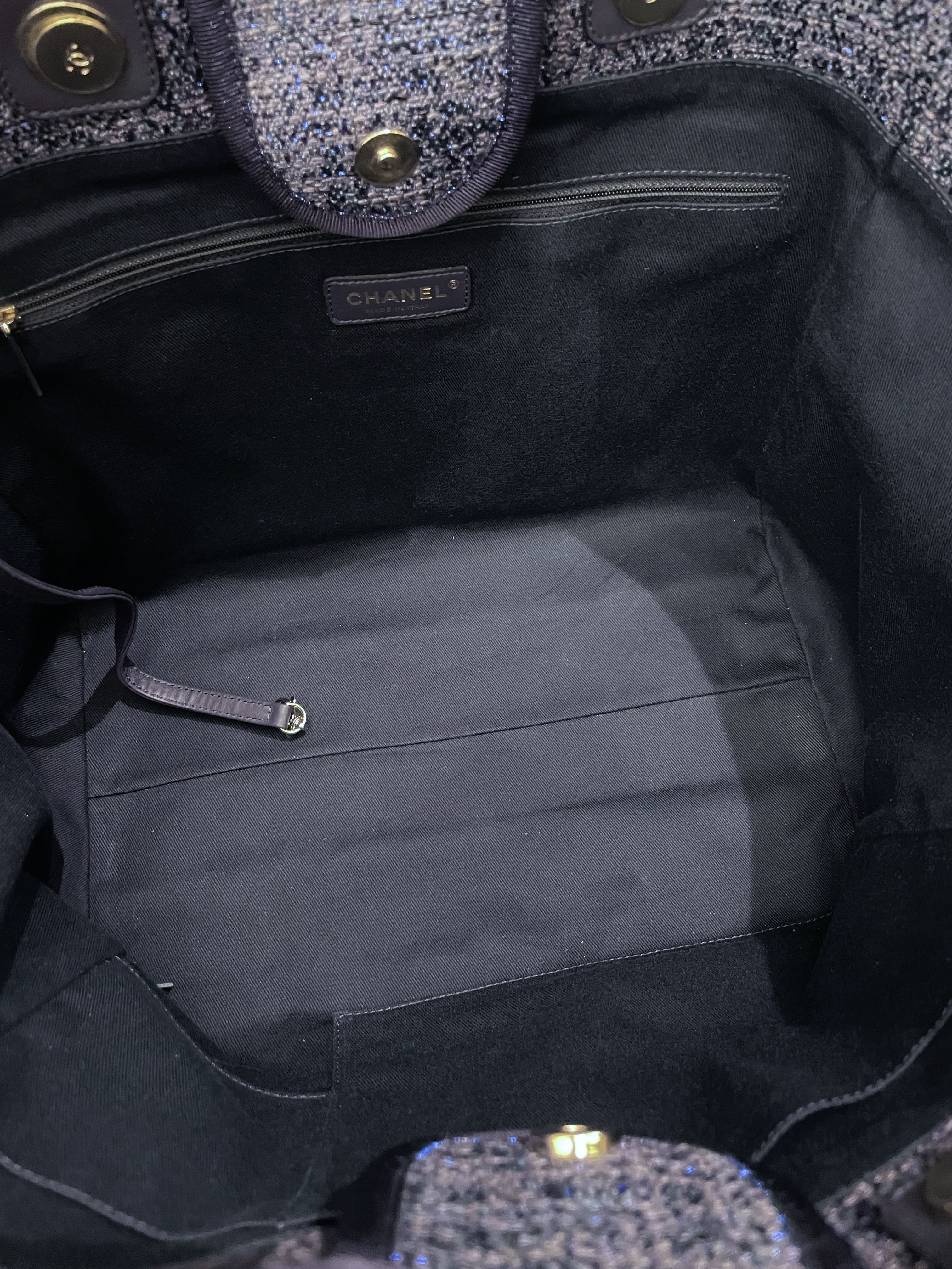Chanel Deauville Shopper Tote Navy