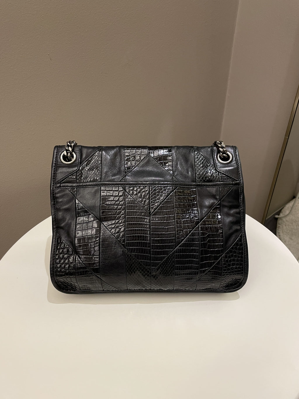 Saint Laurent Niki Patchwork Shoulder Bag Black