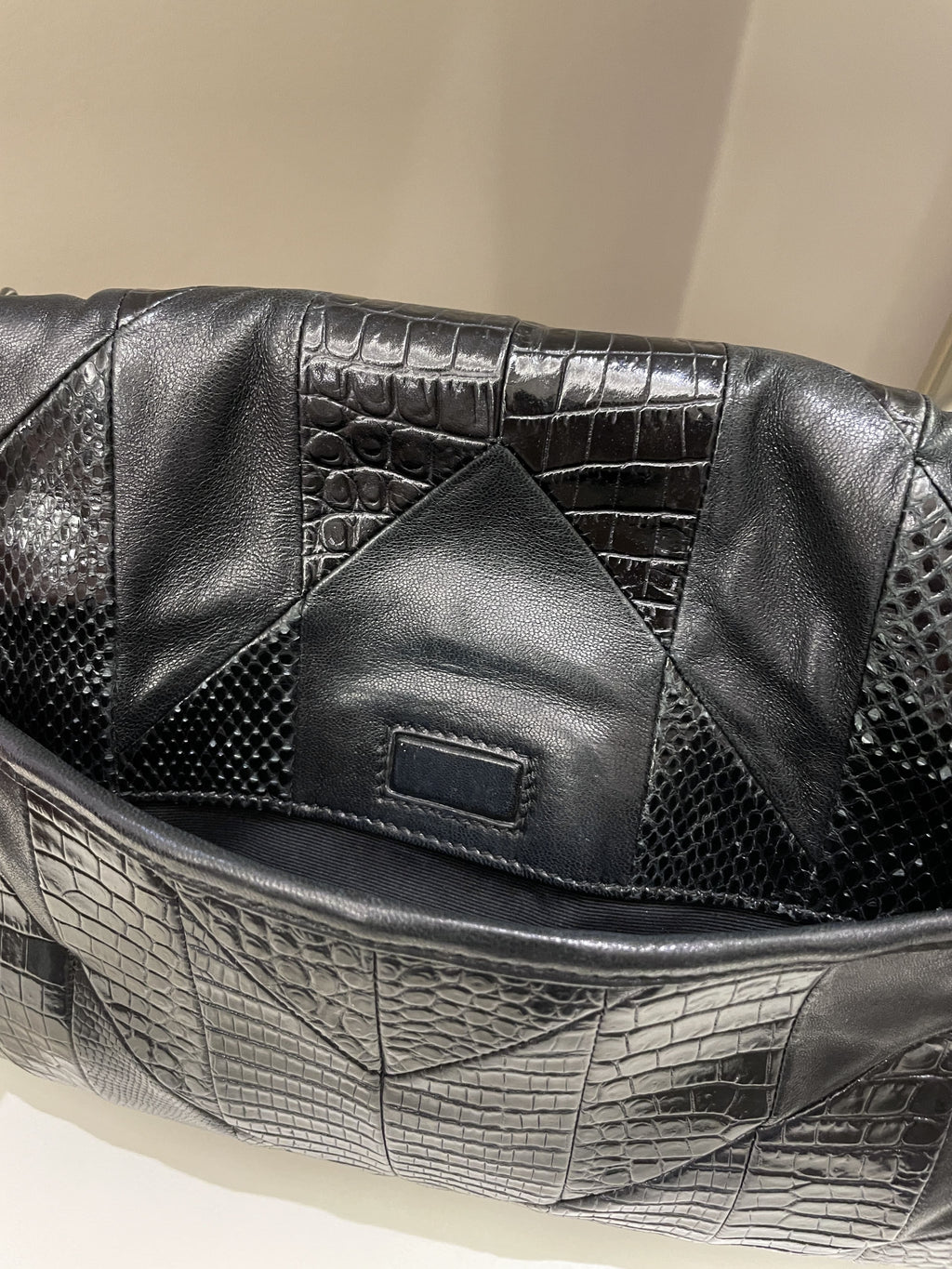 Saint Laurent Niki Patchwork Shoulder Bag Black