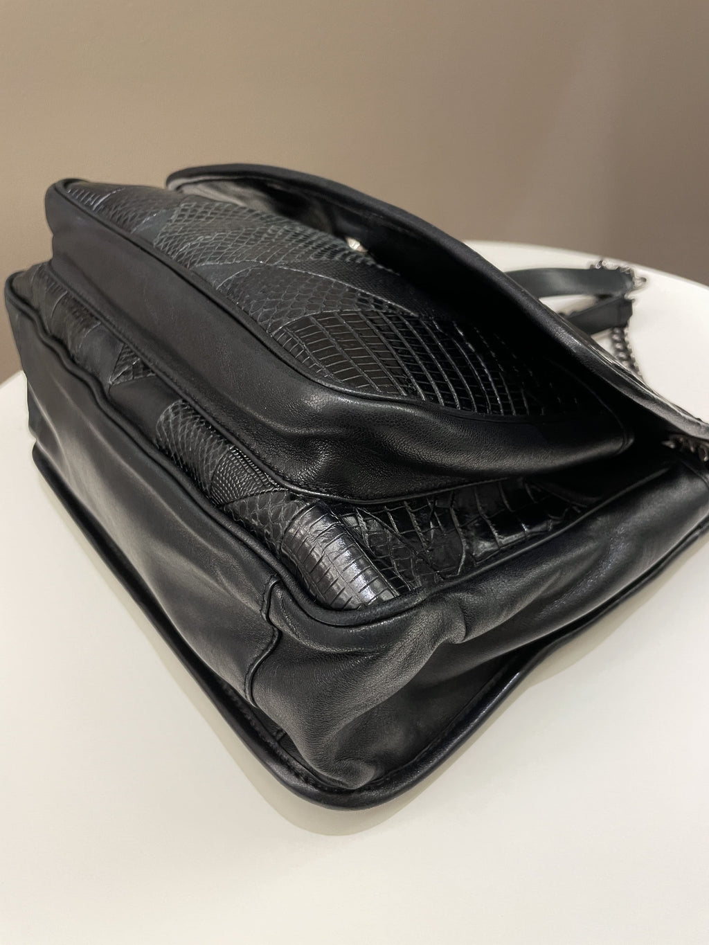 Saint Laurent Niki Patchwork Shoulder Bag Black
