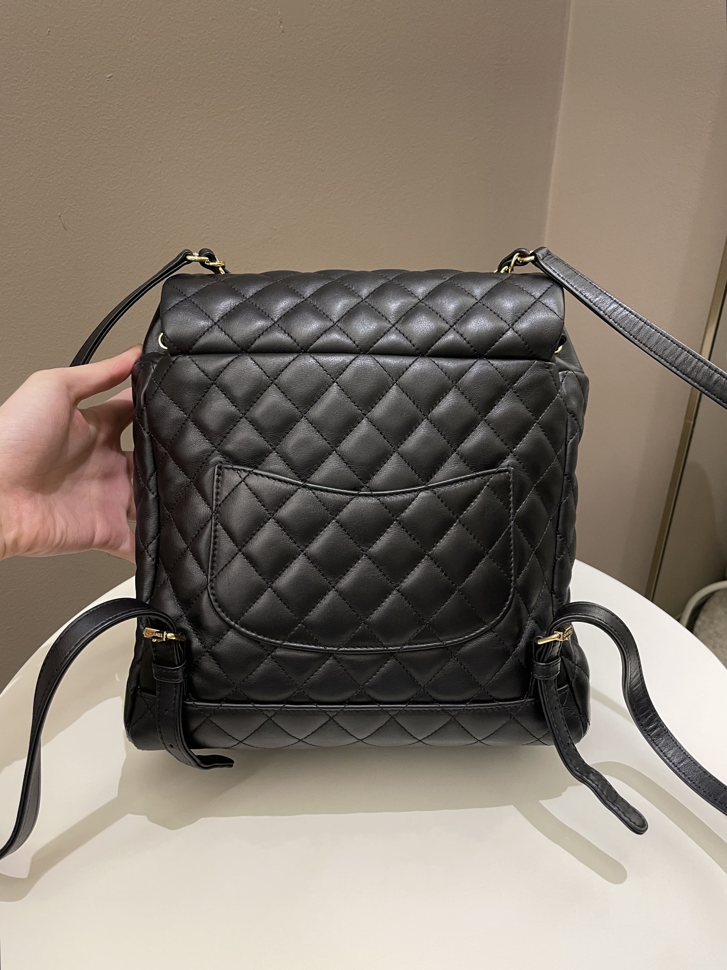 Chanel Quilted Urban Spirit Backpack Black Calfskin