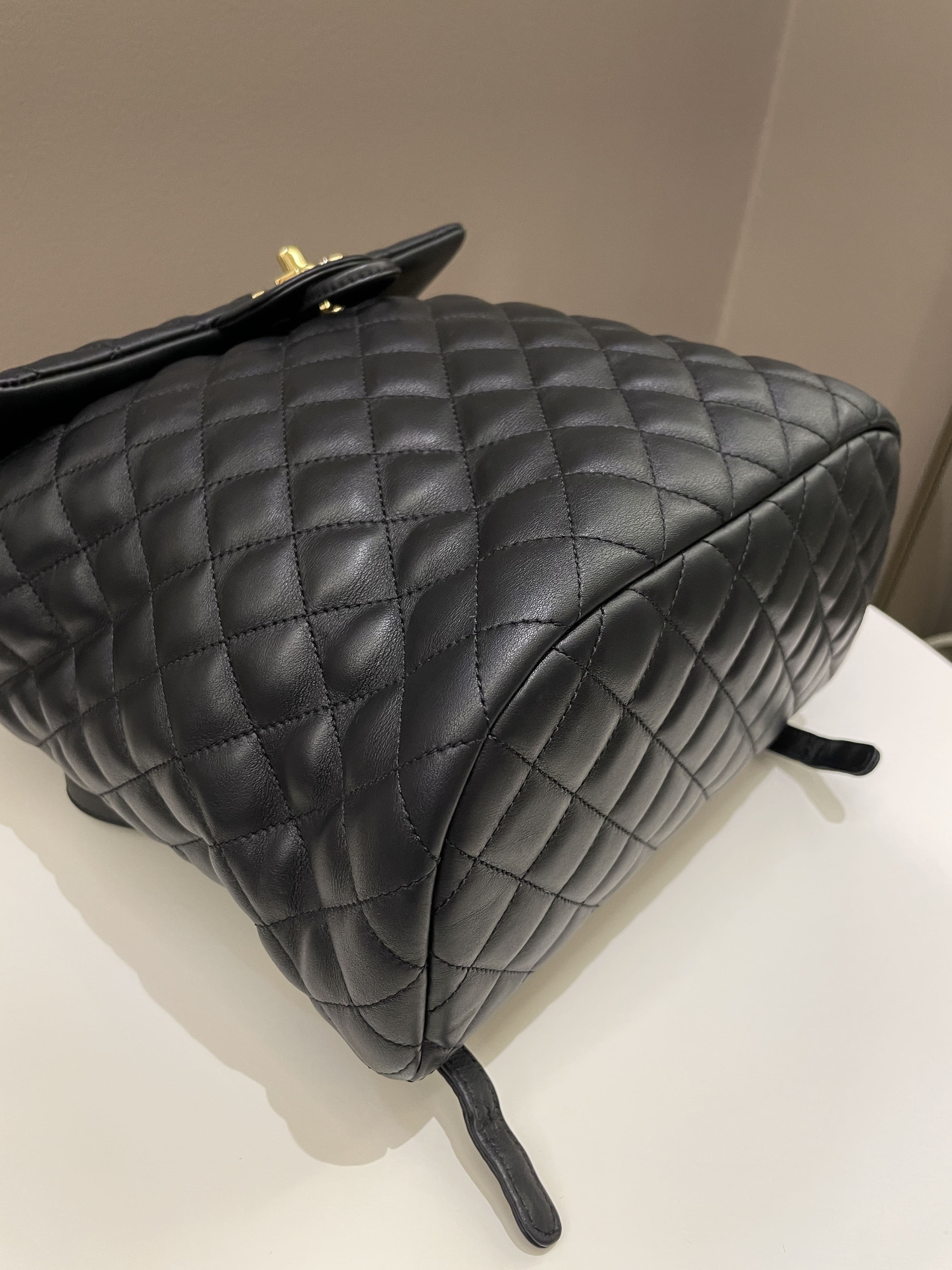 Chanel Quilted Urban Spirit Backpack Black Calfskin