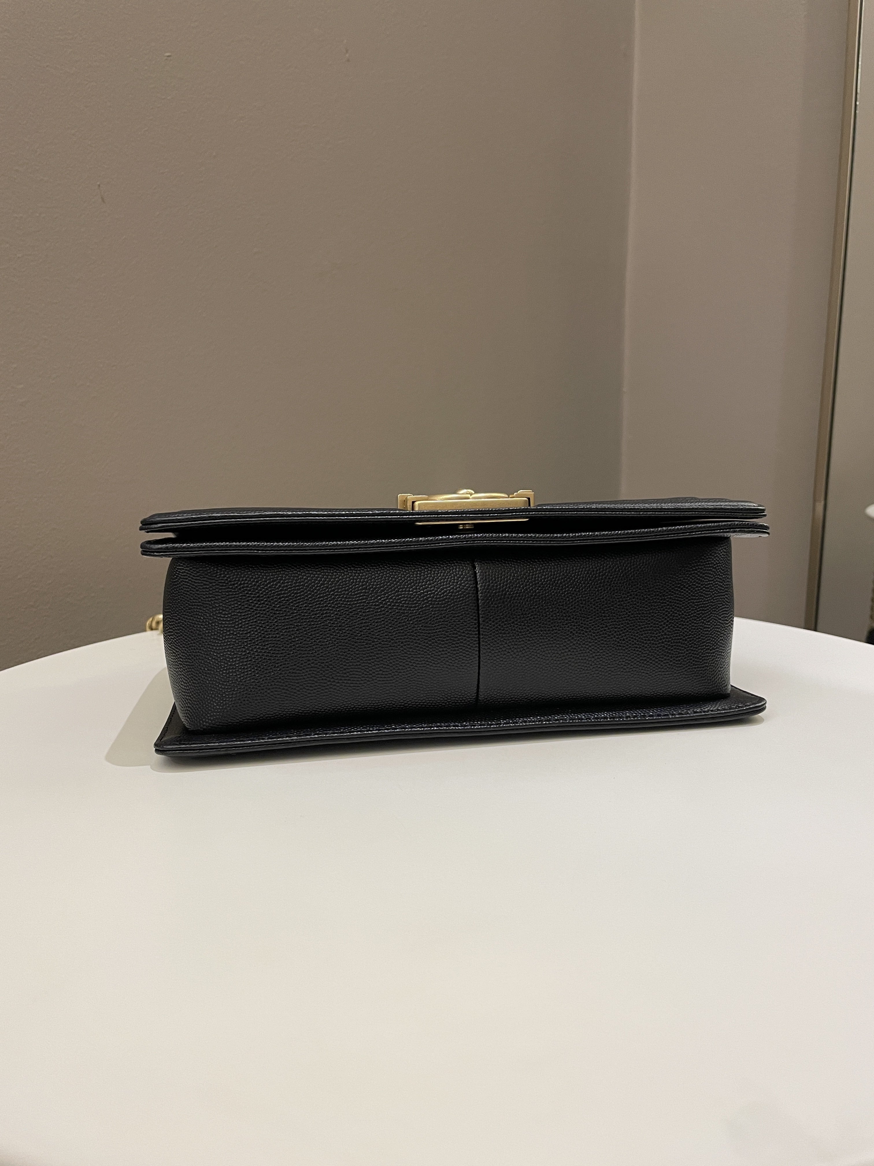 Chanel Quilted Boy Old Medium Black Caviar