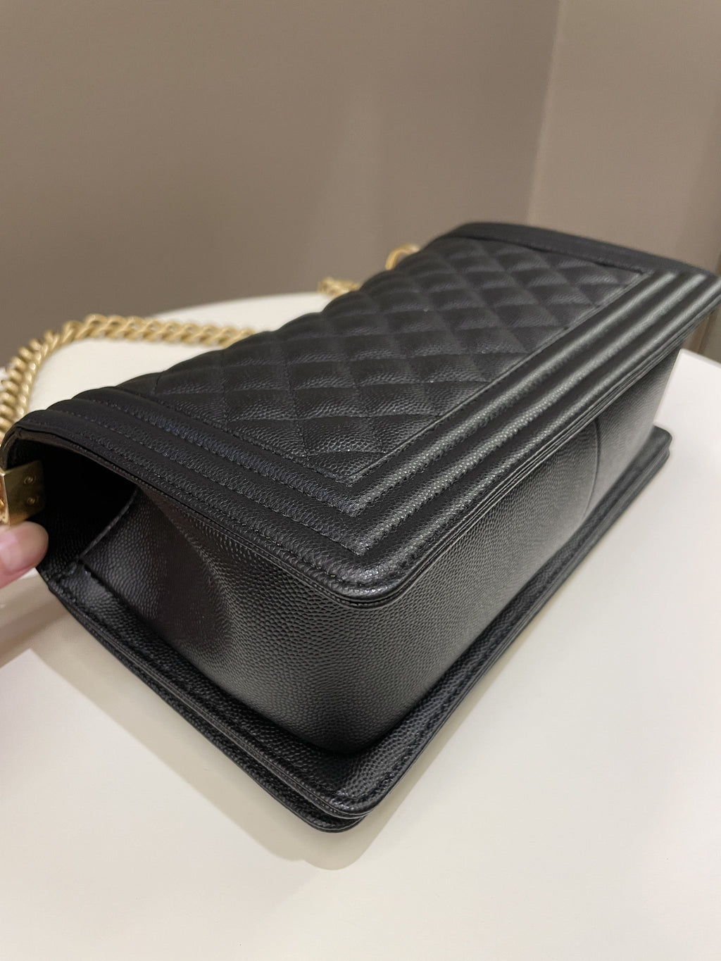 Chanel Quilted Boy Old Medium Black Caviar