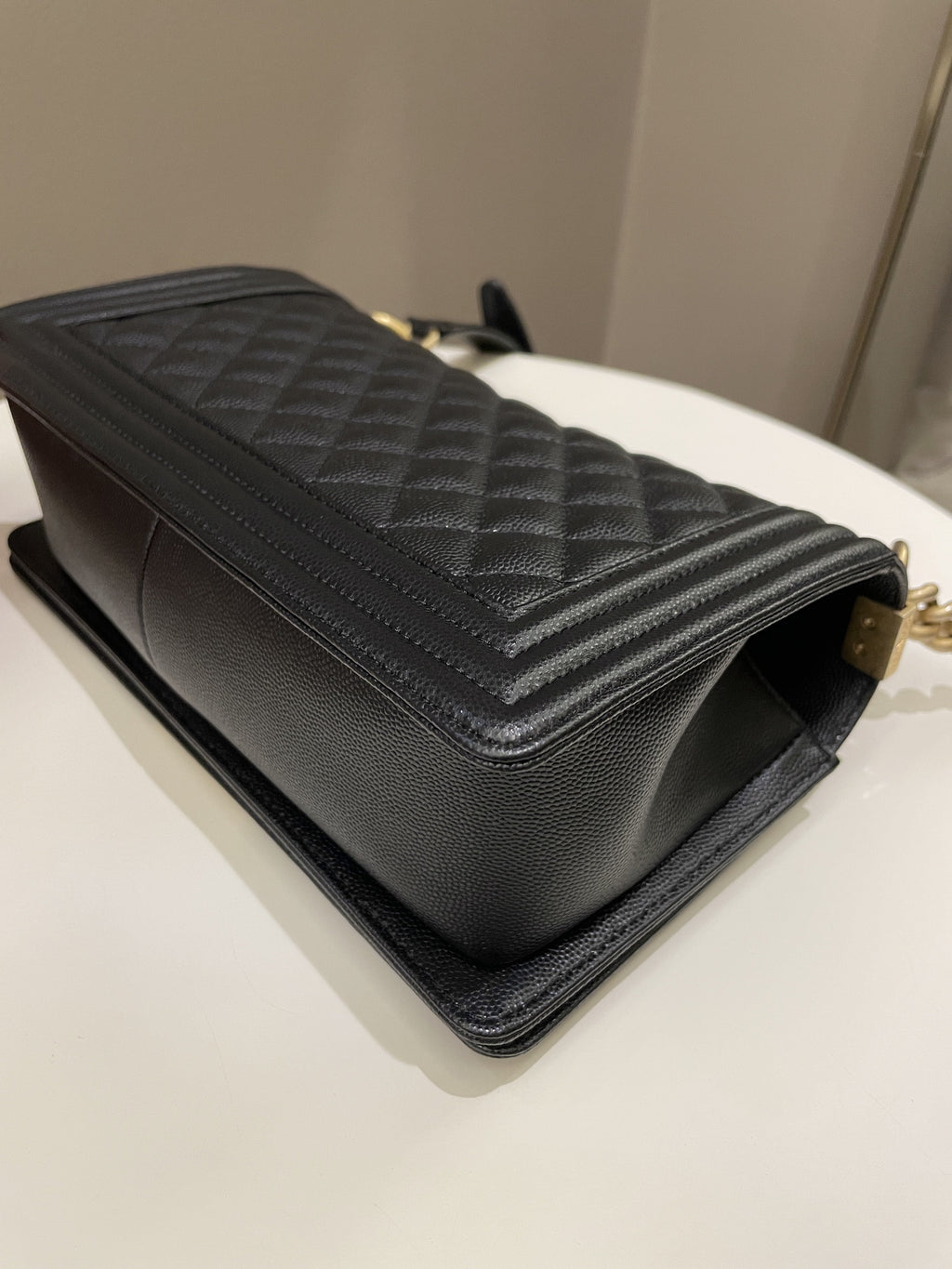 Chanel Quilted Boy Old Medium Black Caviar