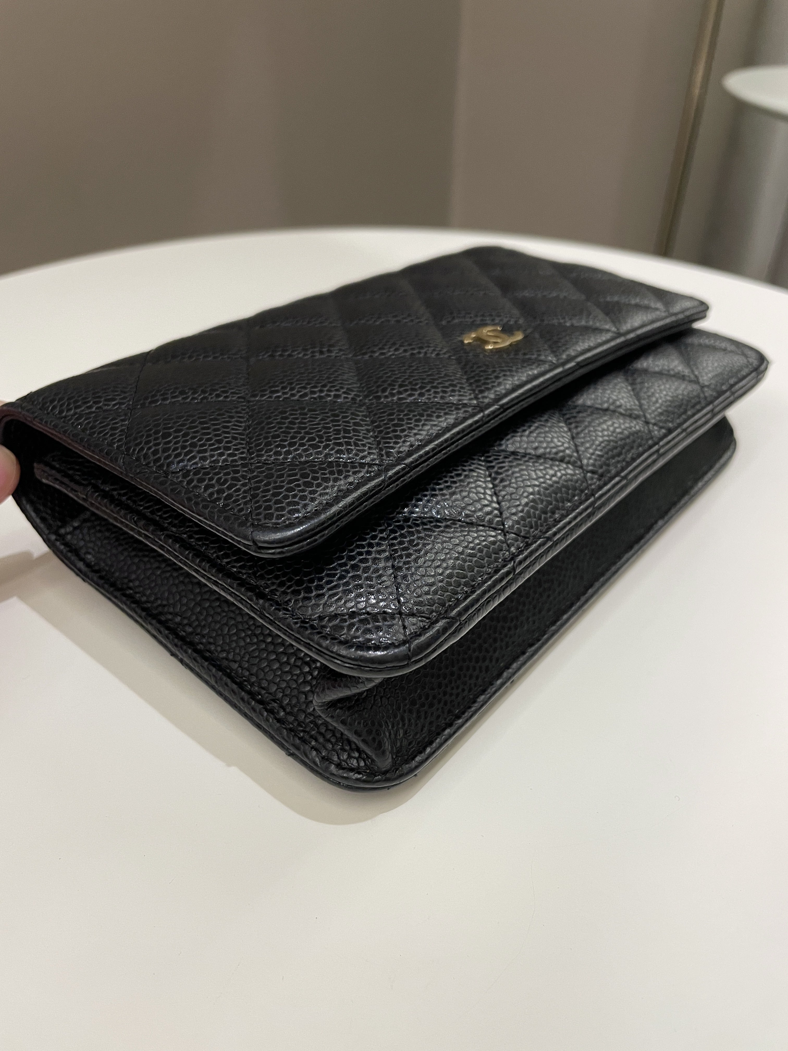 Chanel Classic Quilted Wallet on Chain Black Caviar