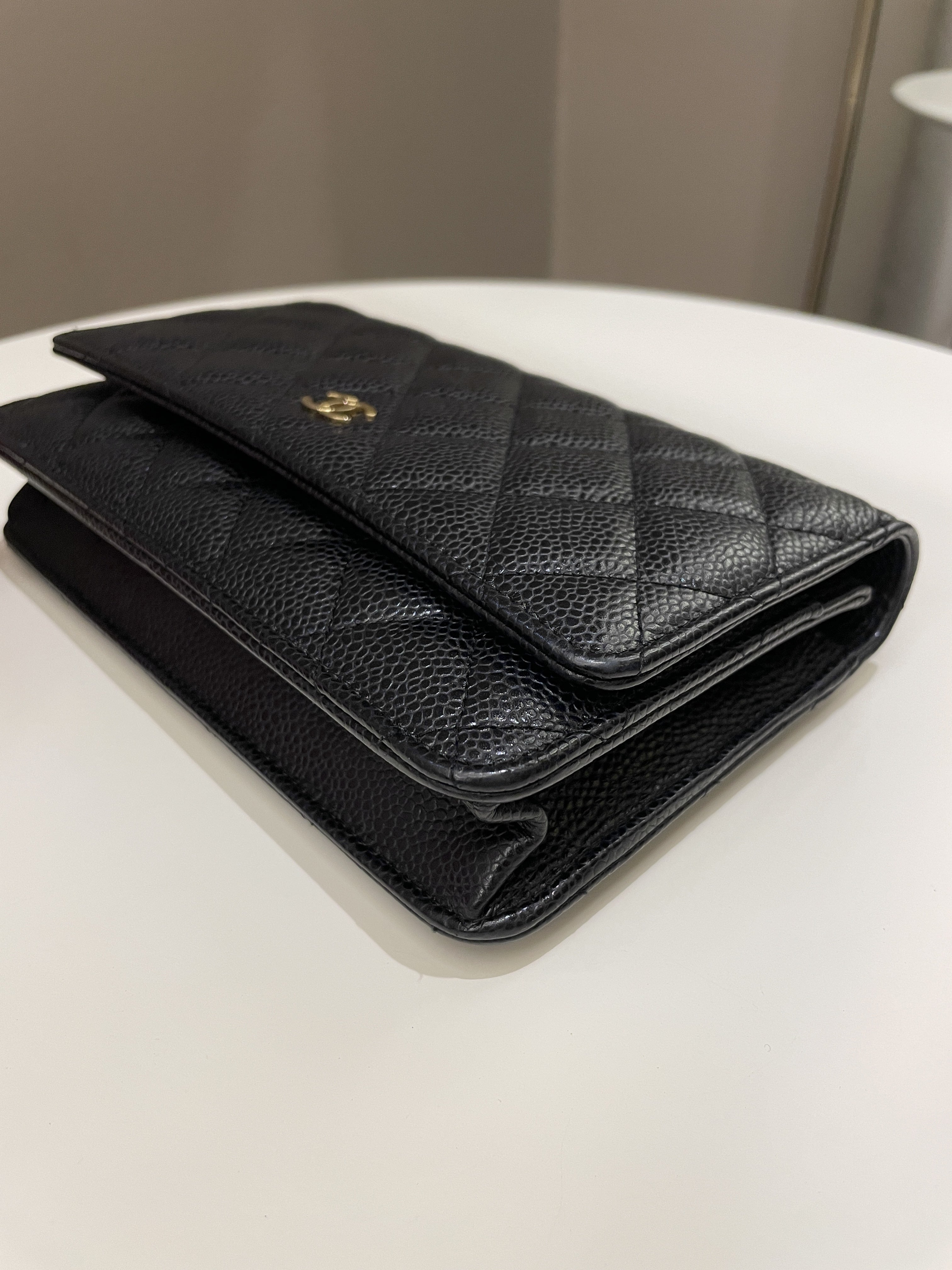 Chanel Classic Quilted Wallet on Chain Black Caviar