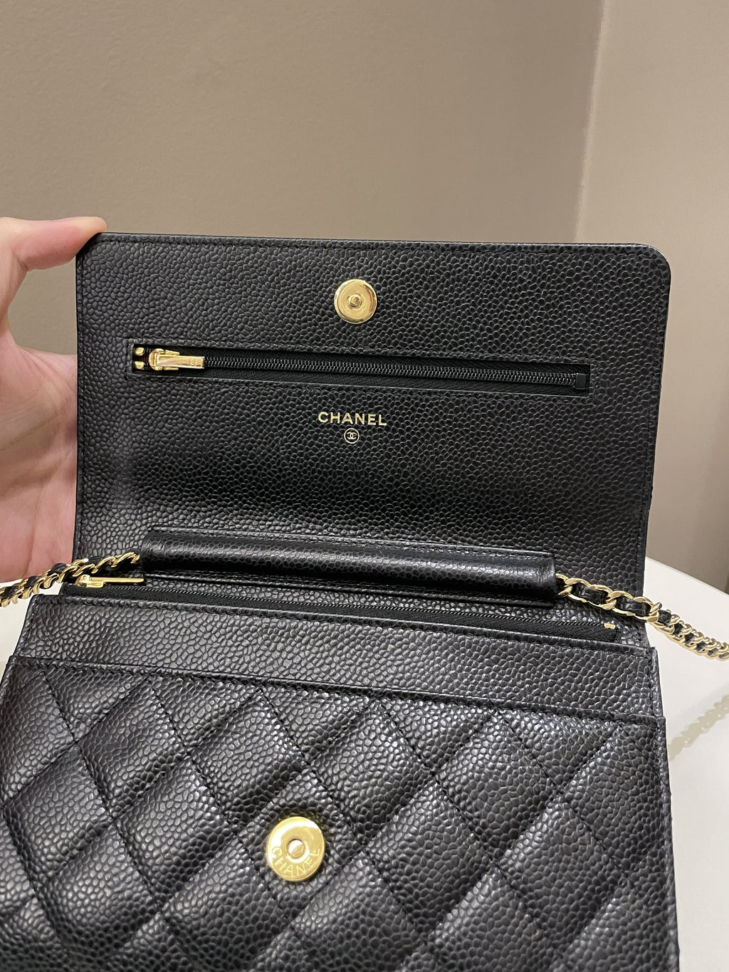 Chanel Classic Quilted Wallet on Chain Black Caviar