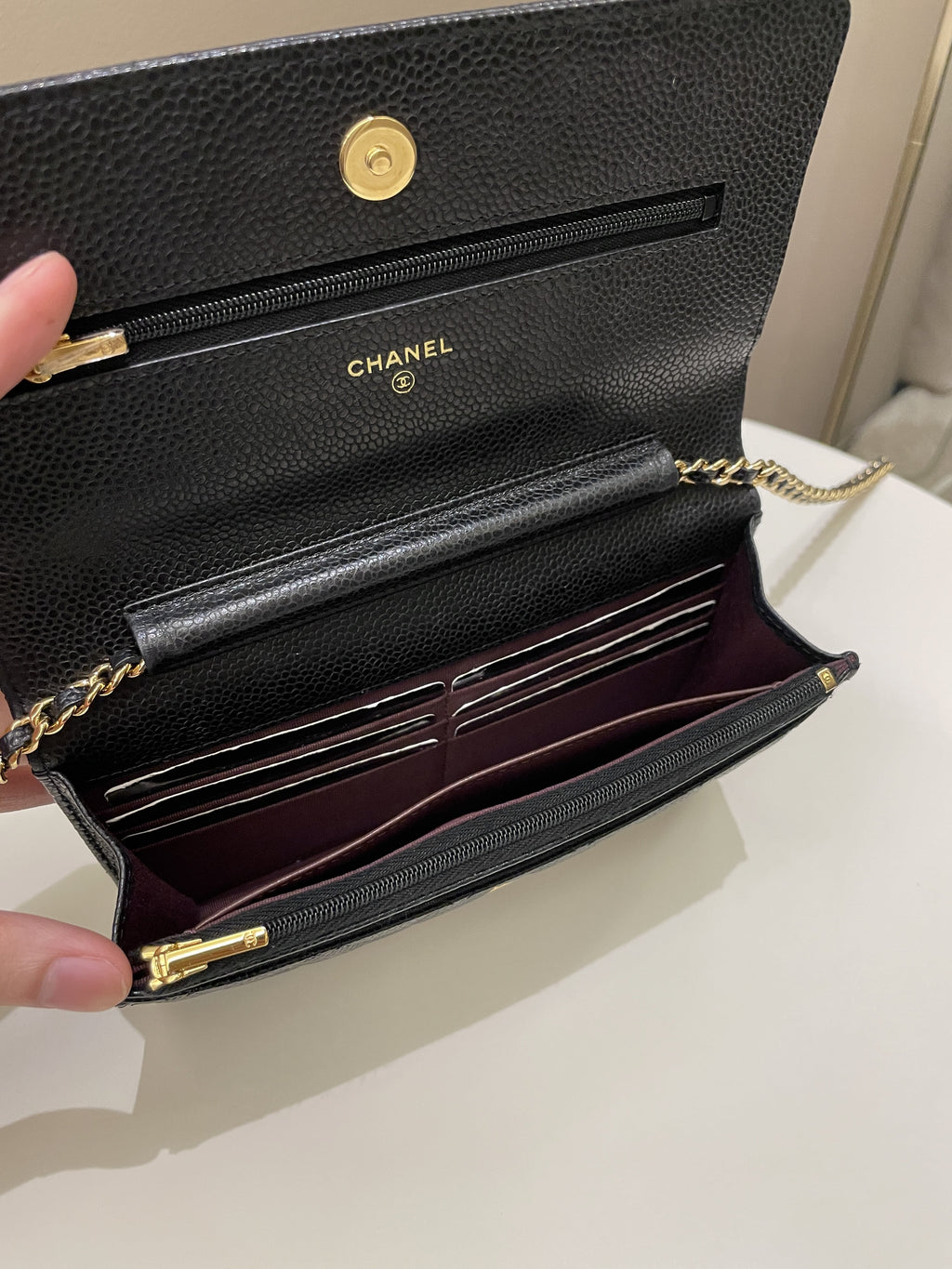 Chanel Classic Quilted Wallet on Chain Black Caviar