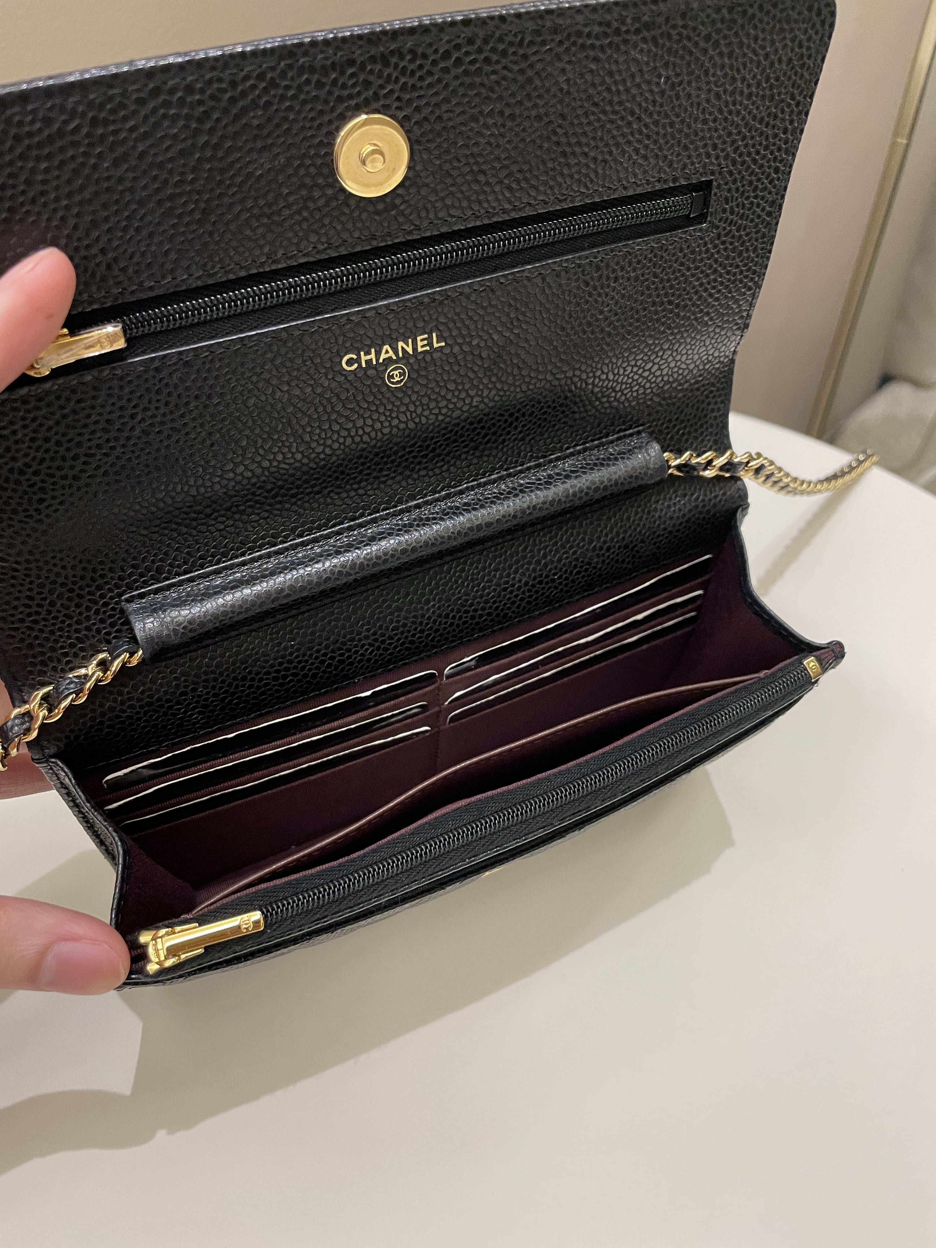 Chanel Classic Quilted Wallet on Chain Black Caviar