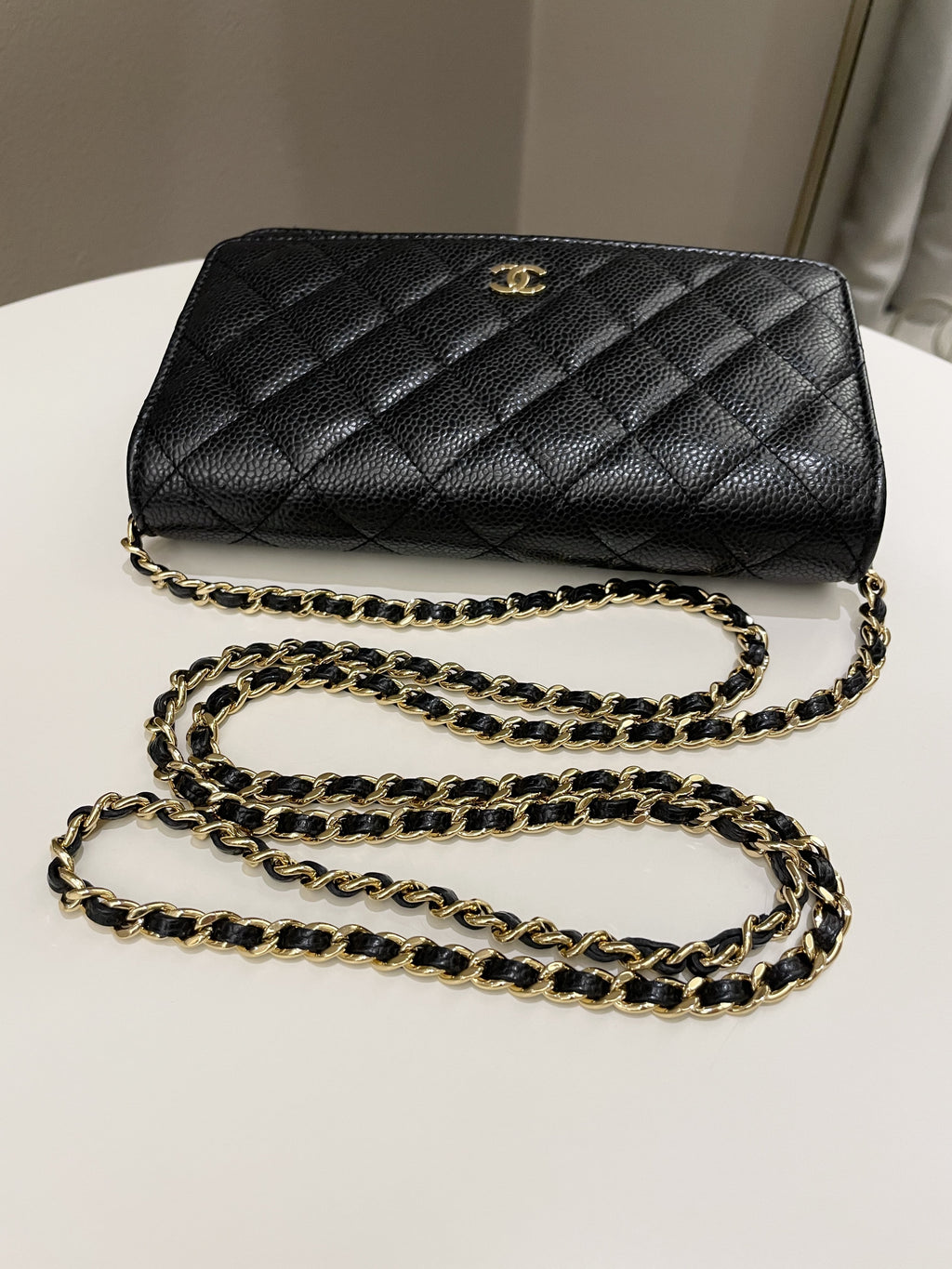 Chanel Classic Quilted Wallet on Chain Black Caviar