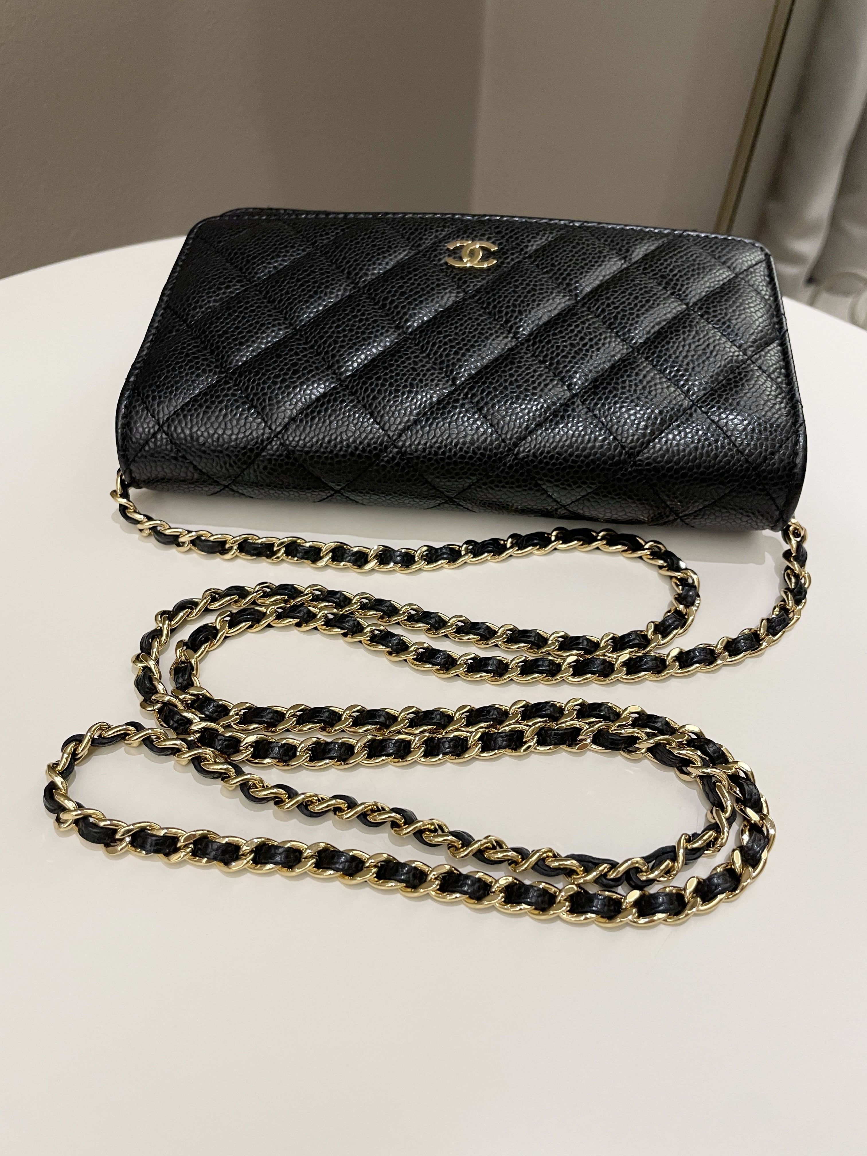 Chanel Classic Quilted Wallet on Chain Black Caviar