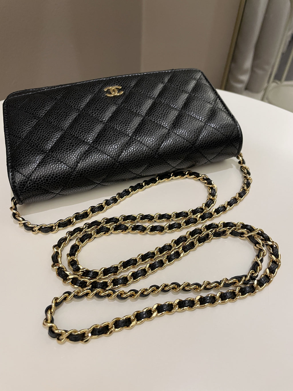 Chanel Classic Quilted Wallet on Chain Black Caviar