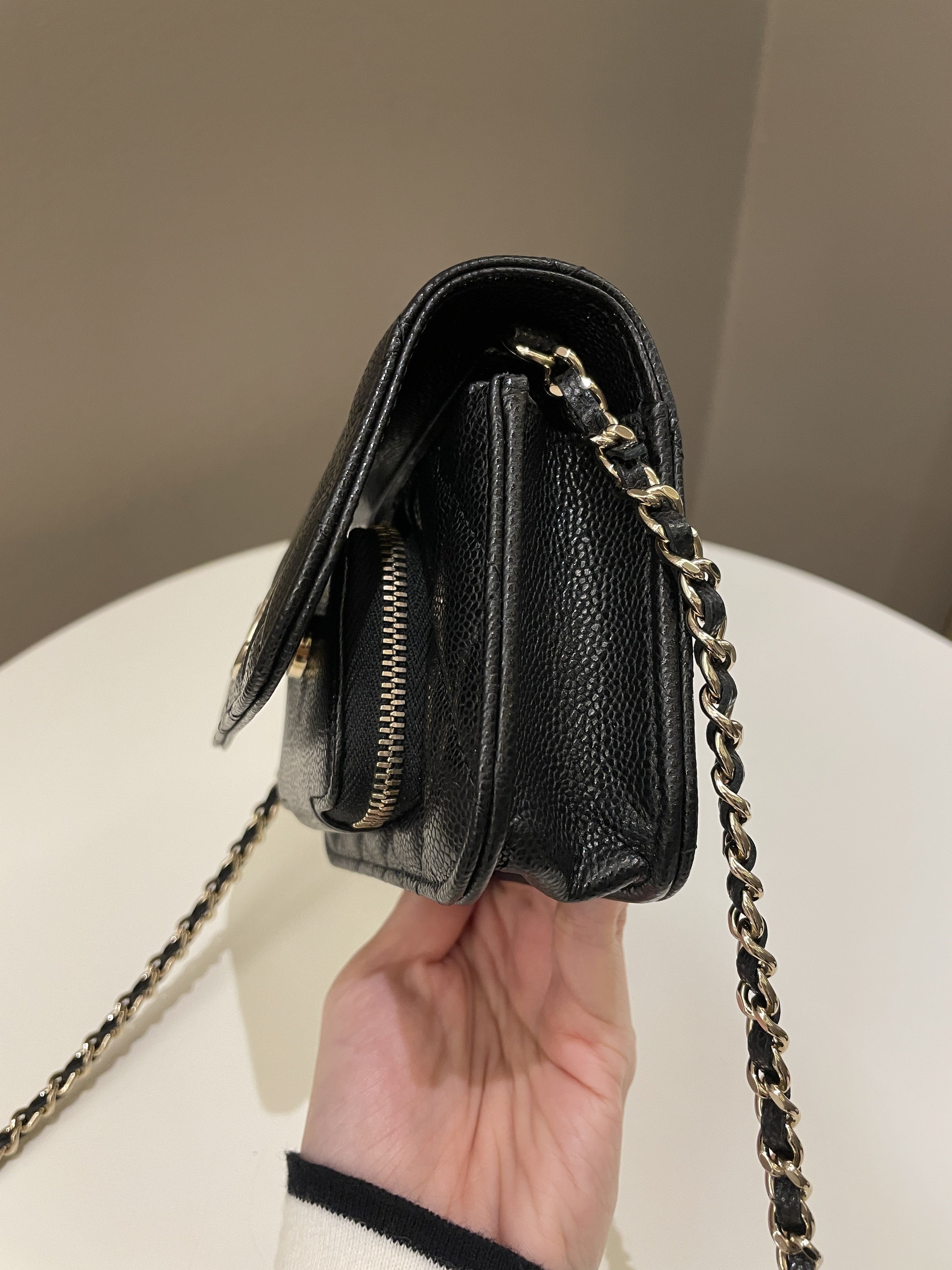 Chanel Business Affinity Clutch On Chain Black Caviar